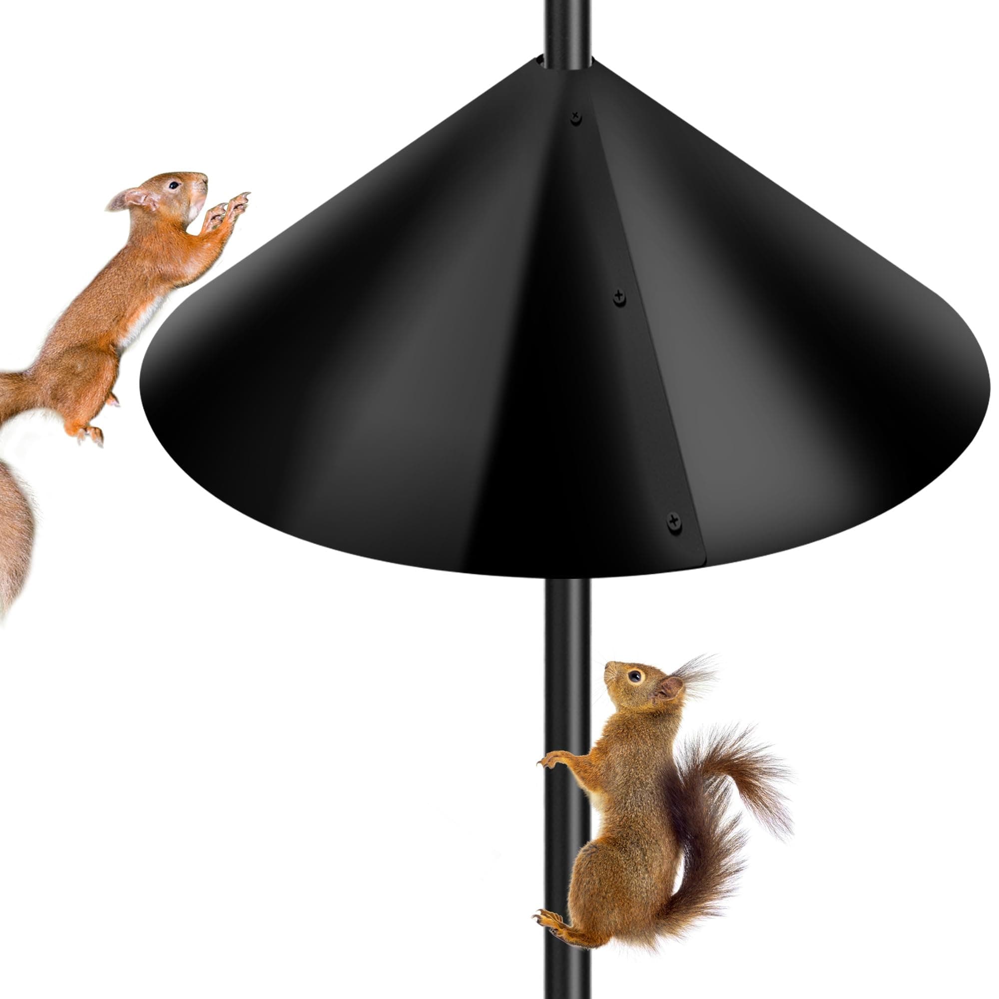 PP Squirrel Proof Baffle, Pole Mount Squirrel Guard Stopper for Outdoors Bird Feeder Pole - (Black, 16inch,1 Pack)