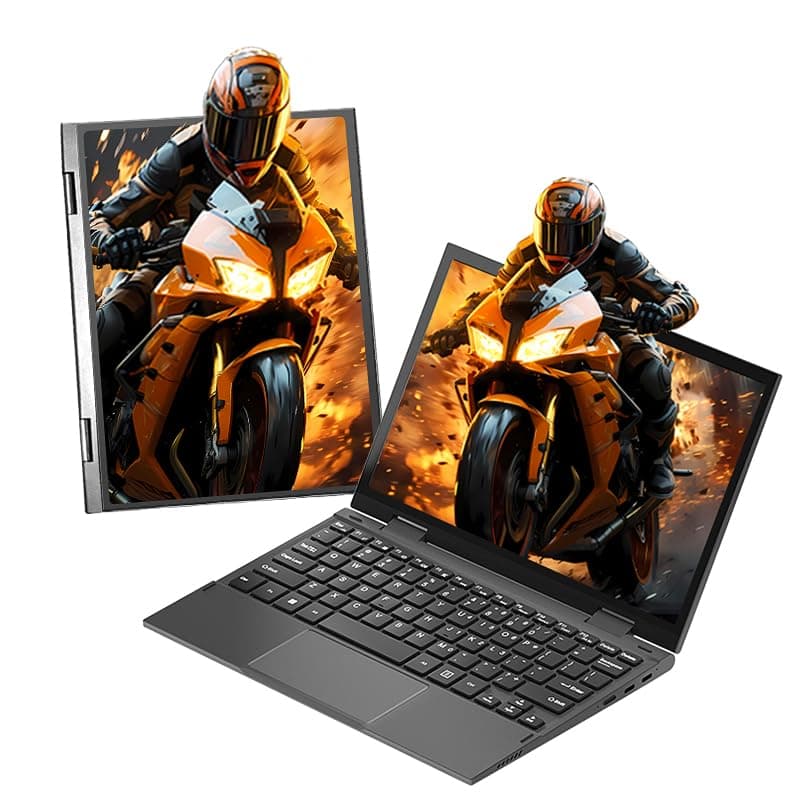 2-in-1 Mini Laptop: 10.95" 2K FHD IPS Touchscreen, N95 CPU,16GB DDR5 RAM 1TB SSD, Metal Body, Win 11 Pro, Full-Function Type-C, Fingerprint Sensor, Backlit Keyboard (16G+1TB)