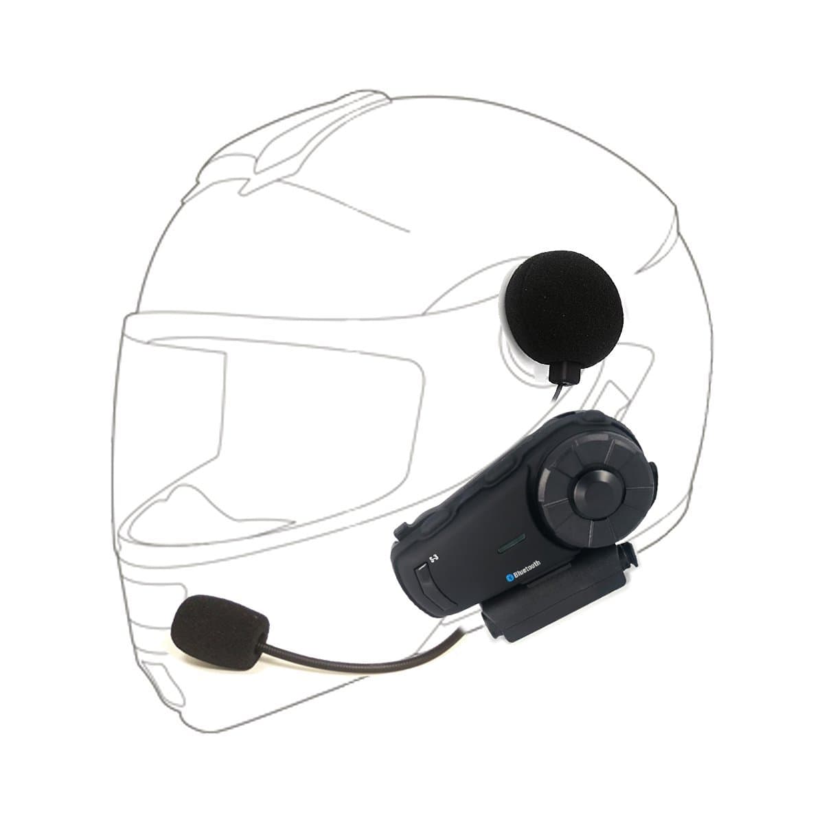 Sykik Rider SRS3 Bluetooth and Extra Long Range intercom Unit for up to 10 Riders. One Year Sykik Warranty.