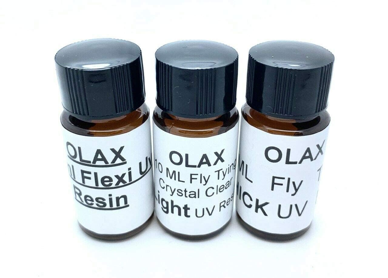 Olax 3X 10ml (30ml) Light, Thick, Flexible Fly Tying UV Glue Resin, Fly Fishing
