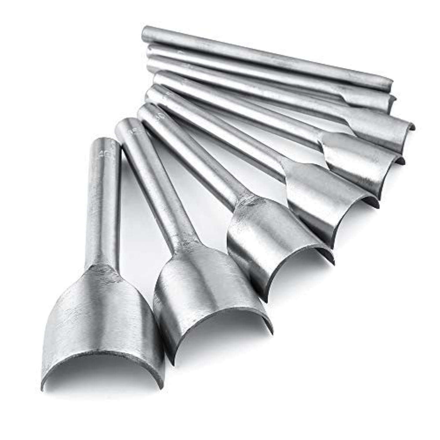 Caydo 8 Pieces Leather Tools Craft Half-Round Cutter Punch for Crafting Strap Belt, Wallet and Bag, 5-40 mm