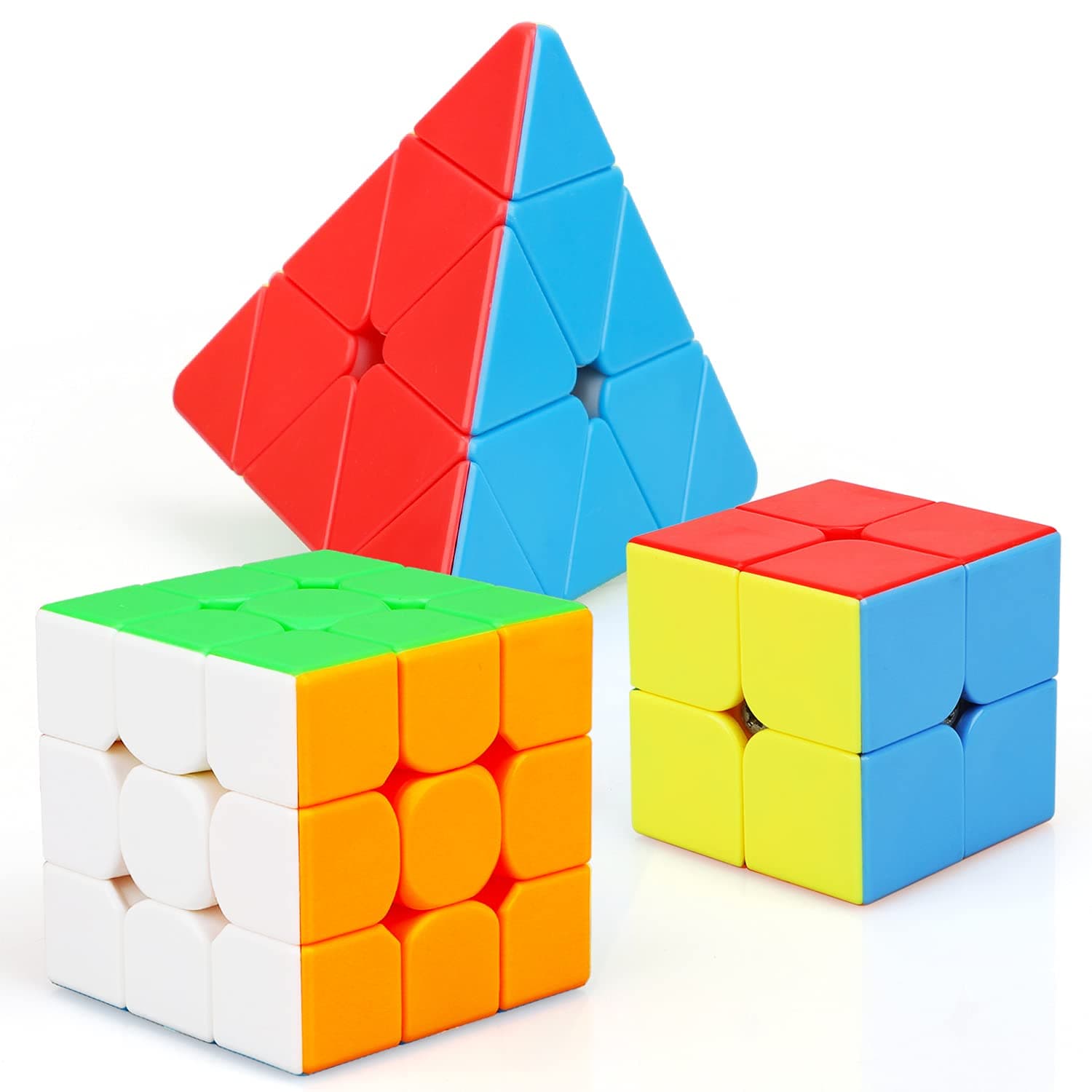 STEAM LifeSpeed Cube Set 3 Pack - Magic Cube Set with 3x3 & 2x2 Speed Cubes, Pyramid Cube - Smoothly Collection for Kids, Teens & Adults