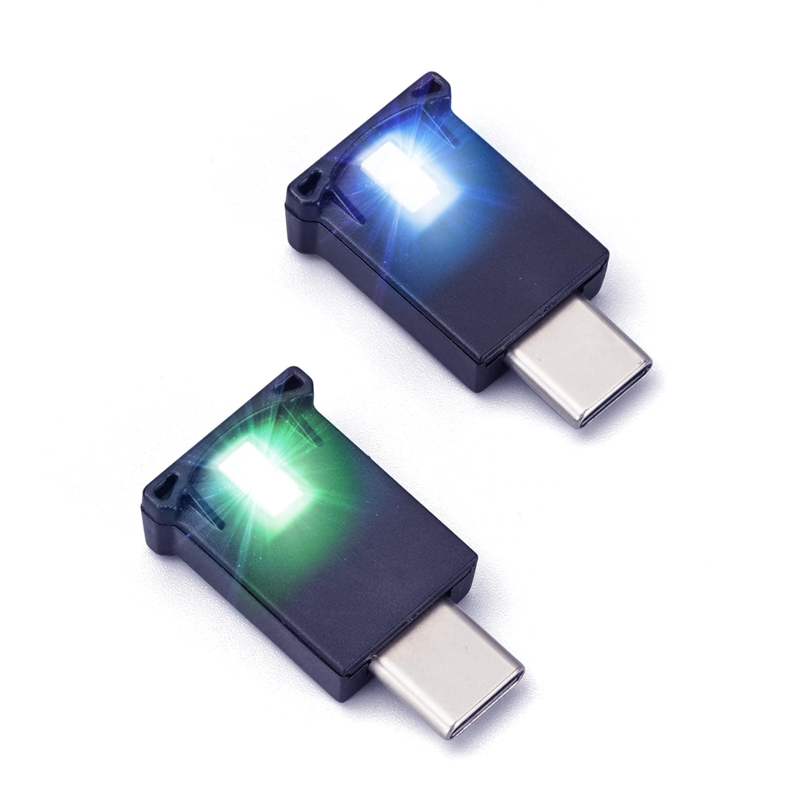 AOZITA Mini USB Type C LED RGB Light Brightness Adjustable 8 Color Changeable for Car, Laptop, Keyboard. Atmosphere Smart Type-C Night Lamp for Home Decoration (Quantity: 2)