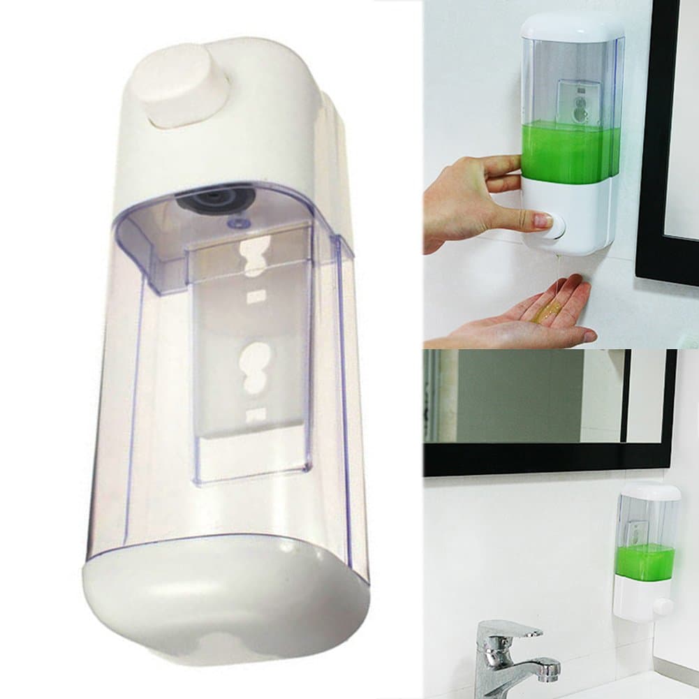 Wall Mounted Soap Dispenser, Durable Bathroom and Shower Refillable Pump Dispenser Liquid Hand Wash for Soap, Shampoo, Shower Gel, Hair Conditioner, Hand Soap and So On(500ml Single Head)