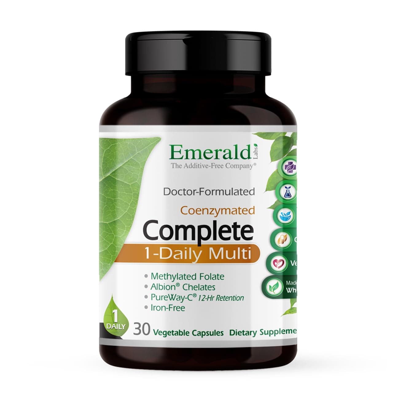 EMERALD LABS Complete 1-Daily Multi - Complete Multivitamin for Men & Women with Vitamin C, Methylated Folate, Whole-Food Blend & More for Immune Support, Bone Health & More* - 30 Vegetable Capsules