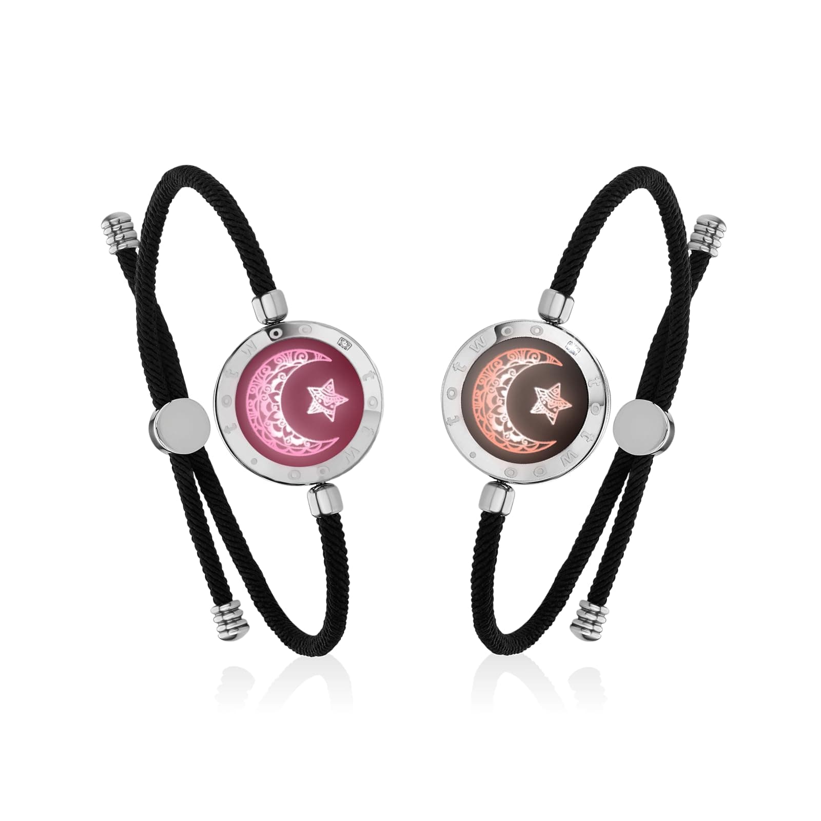 Long Range Touch Bracelets, Light Up & Vibration for Love - Couple Couples Bracelets Long Distance Relationship Gifts for Girlfriend, Mother-Daughter, Sisters, Women's Fashion Smart Jewelry, Bluetooth