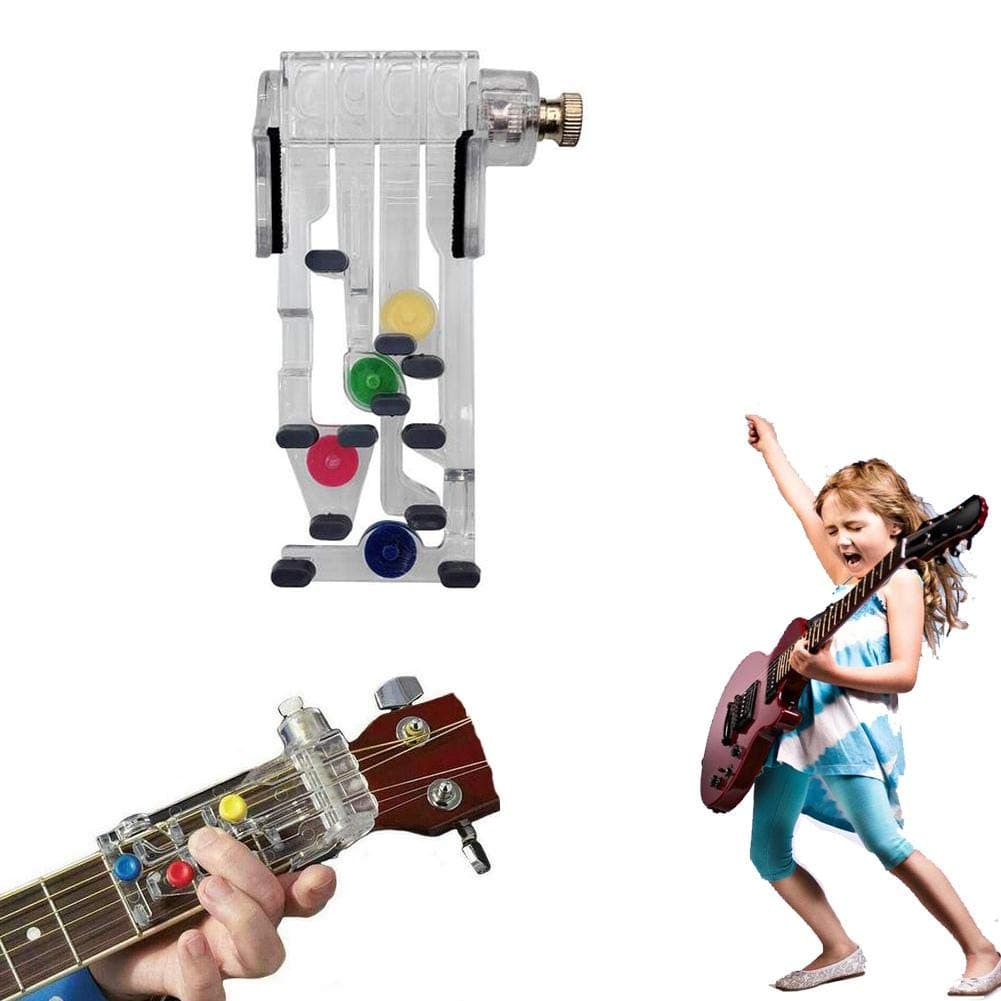 Guitar Chord Buddy Learning System With Clip-on Chromatic Tuner Guitar Learning System Guitar Teaching Aid Practice Tool Guitar Attachment Fits Acoustic And Electric Guitars