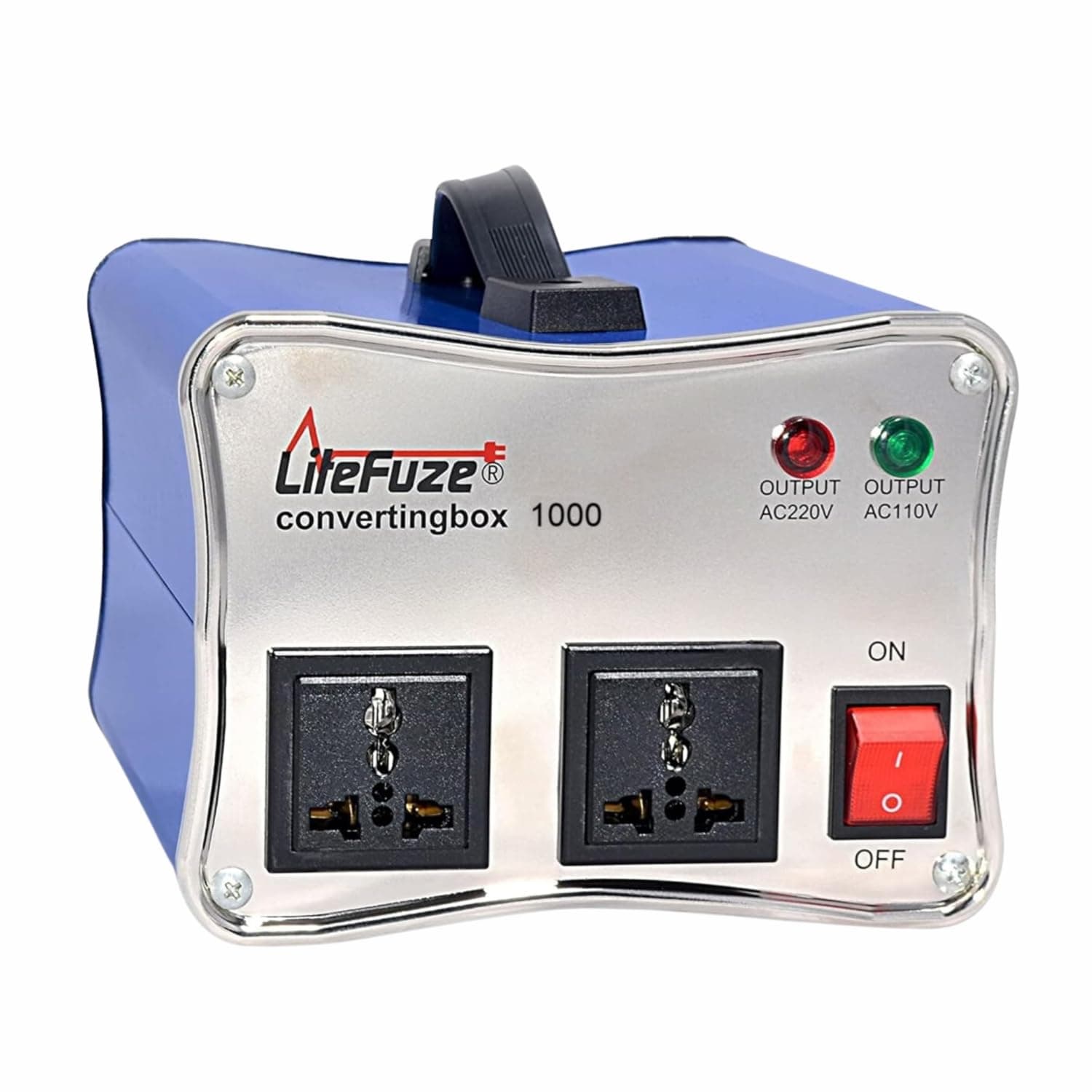 1000W Voltage Converter Step-up/Down Auto Power Transformer - 110/120v to 220/240v - Heavy Duty – Circuit Breaker Protection – Converting Box Technology - Blue