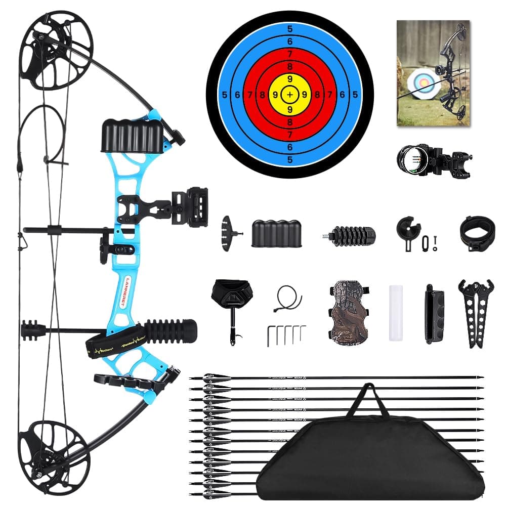 Archery Ready to Hunt Lightweight Compound Bow Package for Adults and Youth，0-50 Lbs Draw Weight,290fps,Limbs Made in USA,with Archery Hunting Equipment 2025 New