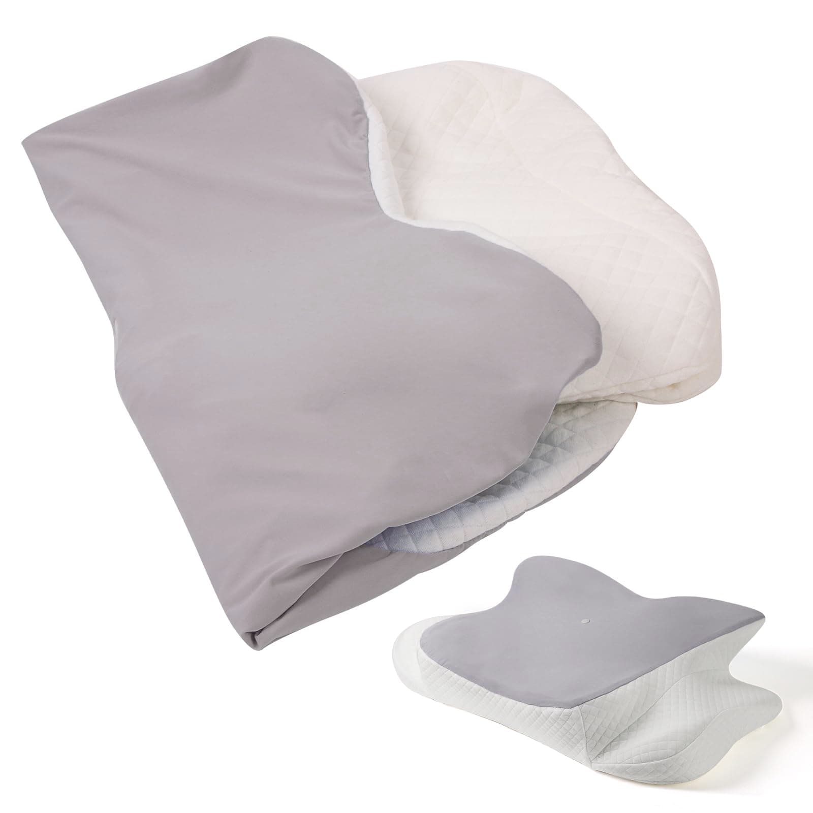 Cervical Pillow Case Compatible with Donama(Only for Standard Size),Comfortable and Breathable Pillowcase for Cervical Pillow,Pillow Case Only,Pillow Not Included,1PC Grey