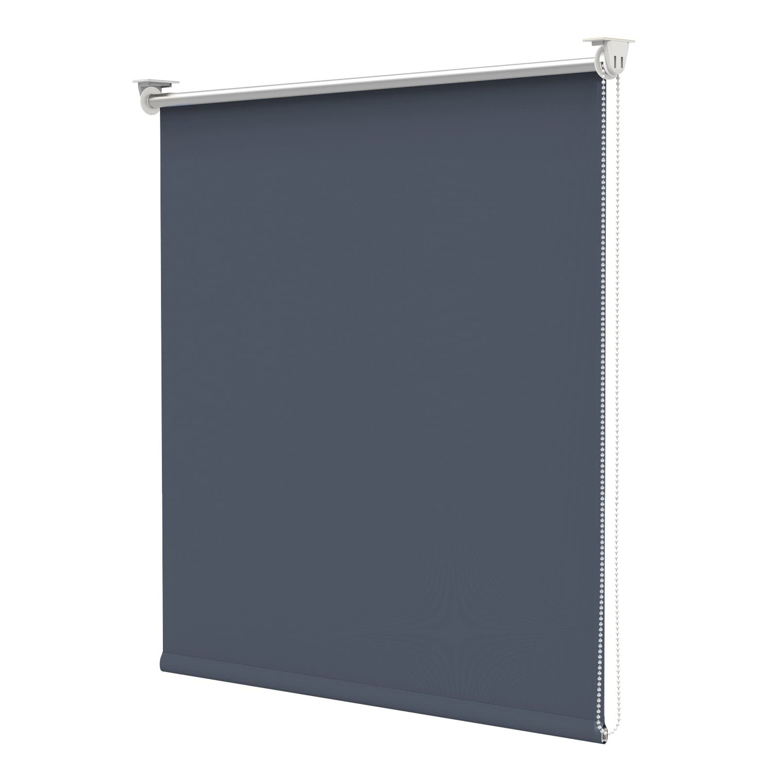 Grandekor Blackout Roller Blind Without Drilling for Doors & Windows 100 Percent Polyester-Navy-85x170cm(WxL)