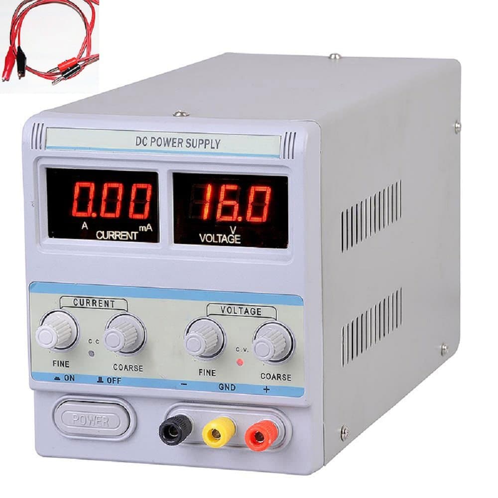 Precision Variable Dc Power Supply W Clip Cable Digital Adjustable 30V 5A 110V