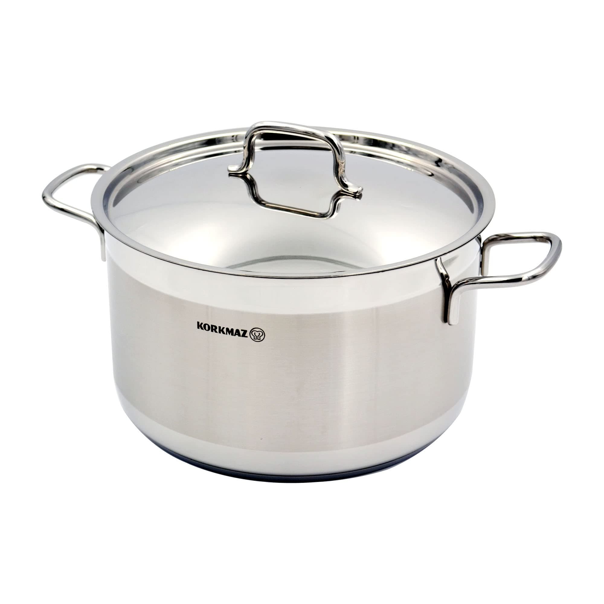 Alfa Extra Deep Casserole with Lid 26X16cm / 8.5L | Tri-Ply Bottom Stainless Steel Sandwich Bottom Induction Compatible Stock Pot | Silver - KA1026
