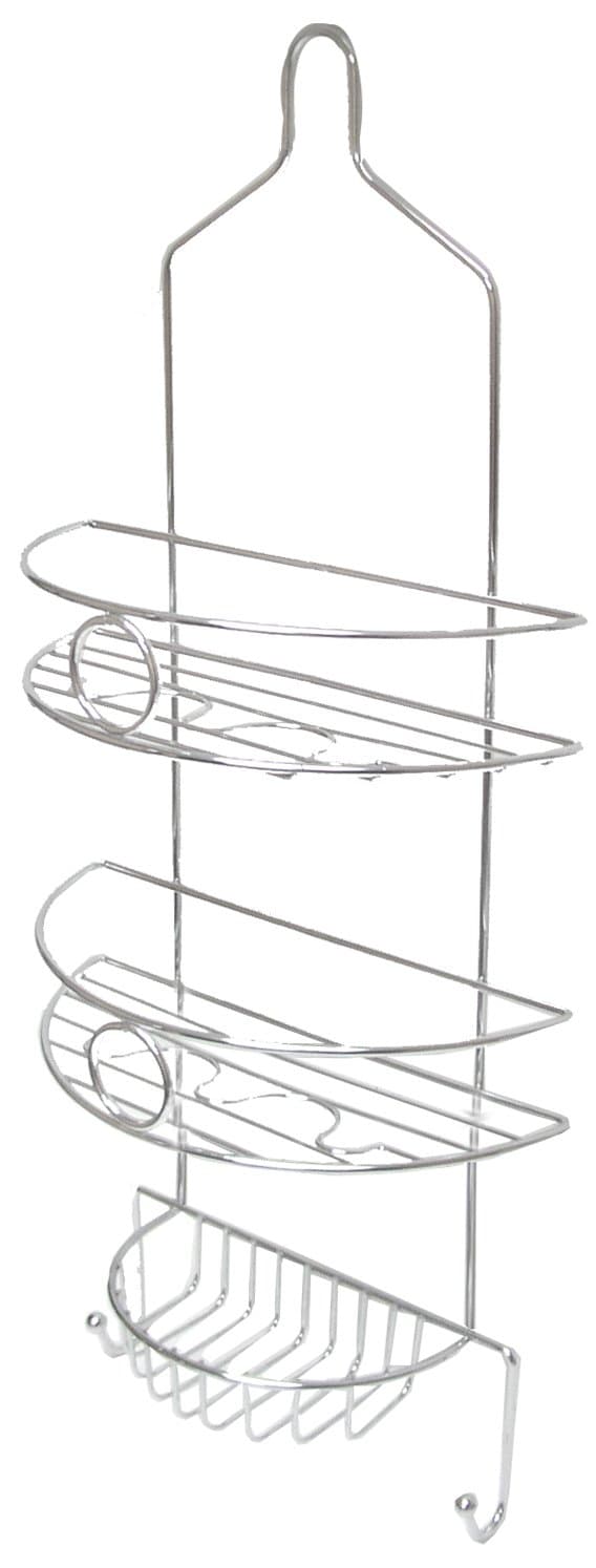 AQUATICO Crescent Shape 2-Tier Shower Caddy with Soap, Chrome