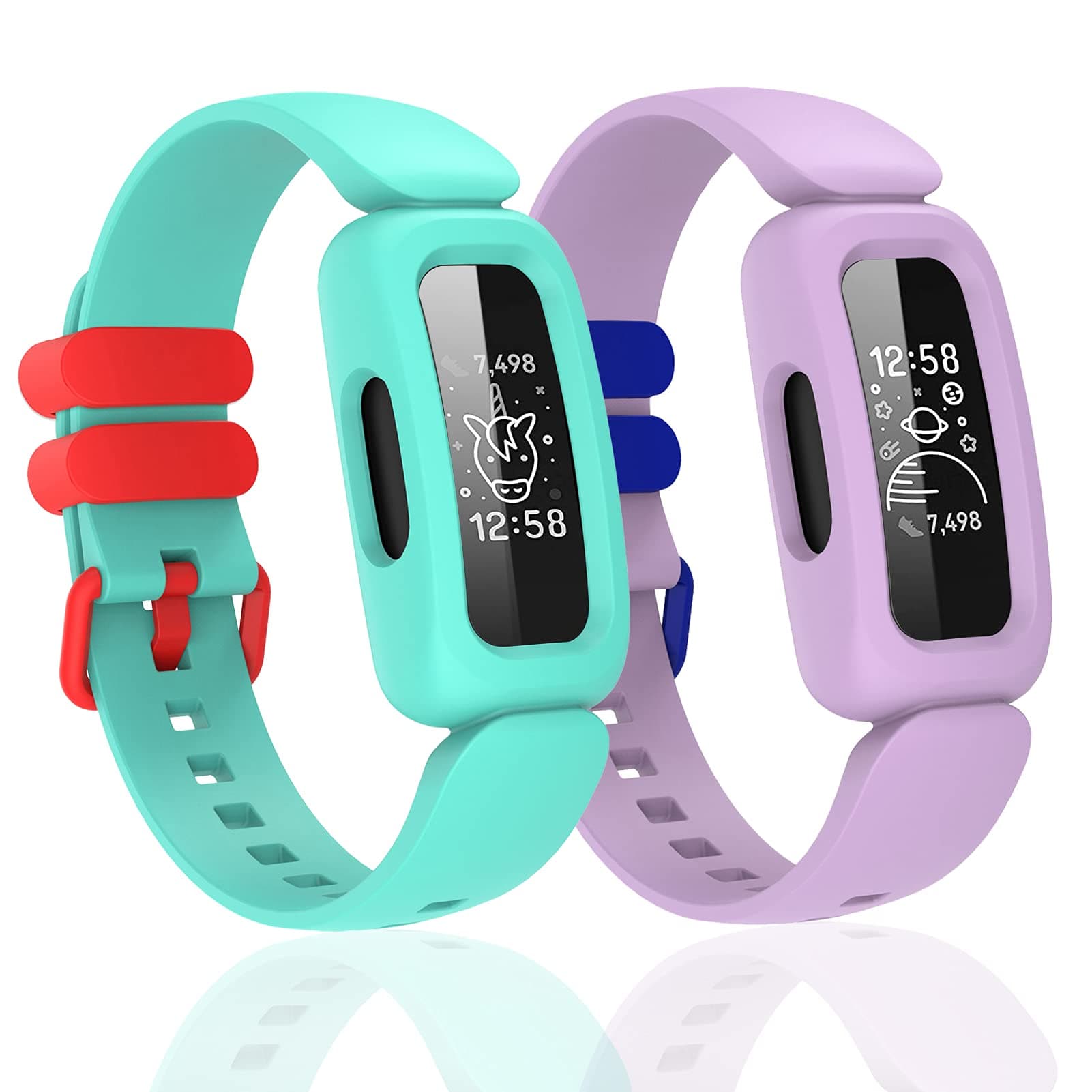 Silicone Bands for Ace 3,Waterproof Soft Replacement Bands for Ace 3 Bands for Kids Boys Girls Bracelet Accessories Sports Band for Ace 3 Activity Tracker (Mint Green Lilac)