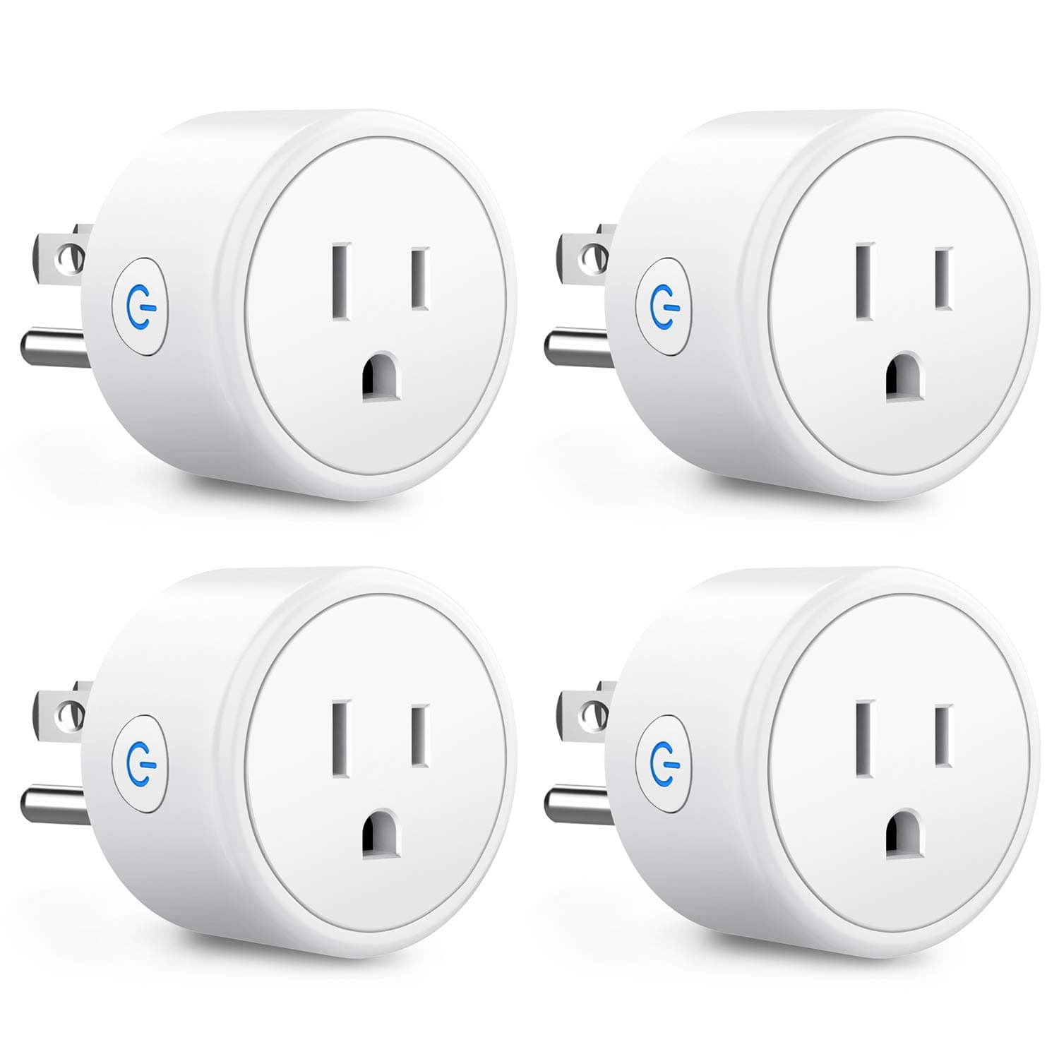 AoycocrSmart Plugs That Work with Alexa Echo Google Home for Voice Control, Smart Home Mini WiFi Outlet with Timer Remote Control Function, No Hub Required, ETL FCC Listed 4 Pack, 2.4GHz Network