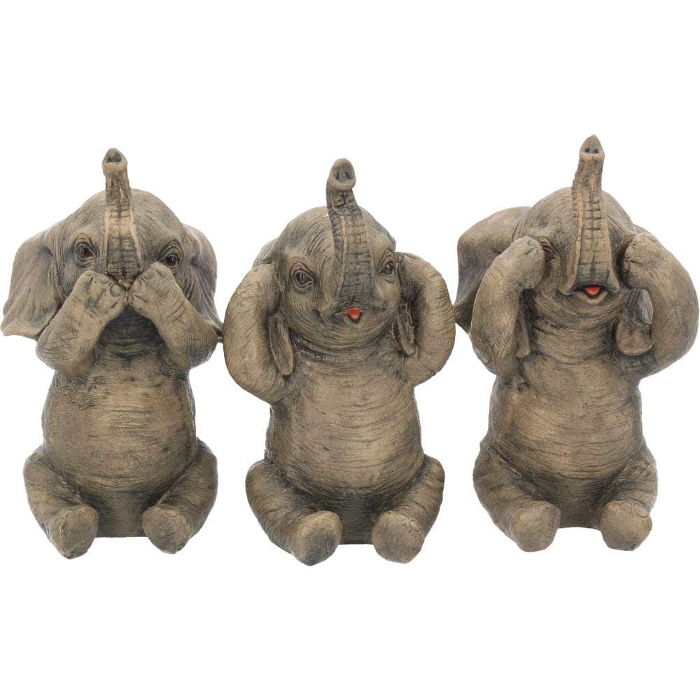 Nemesis NowThree Wise Elephants Figurine 16cm Grey