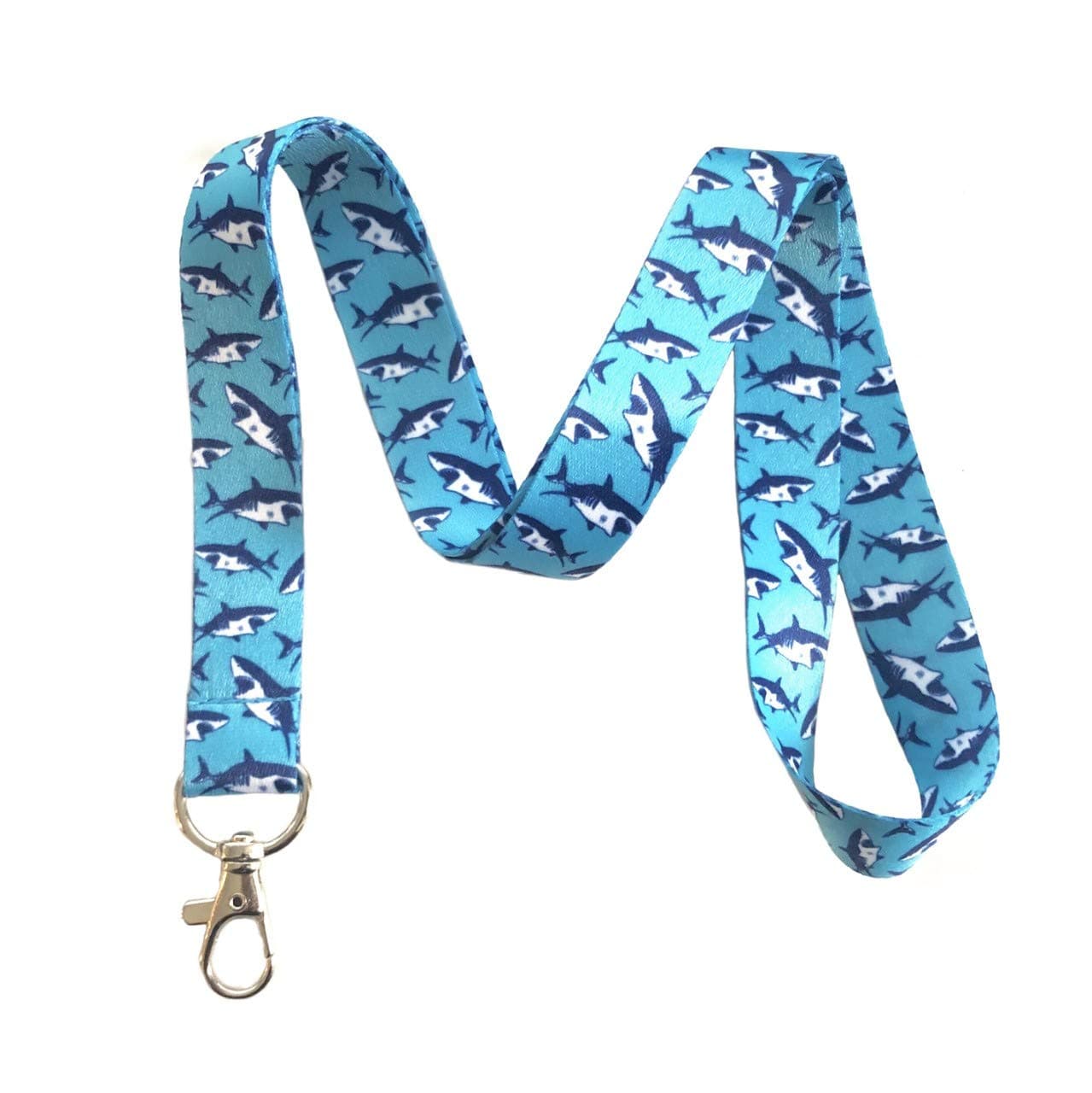 Shark Pattern Lanyard Key Chain Id Badge Holder