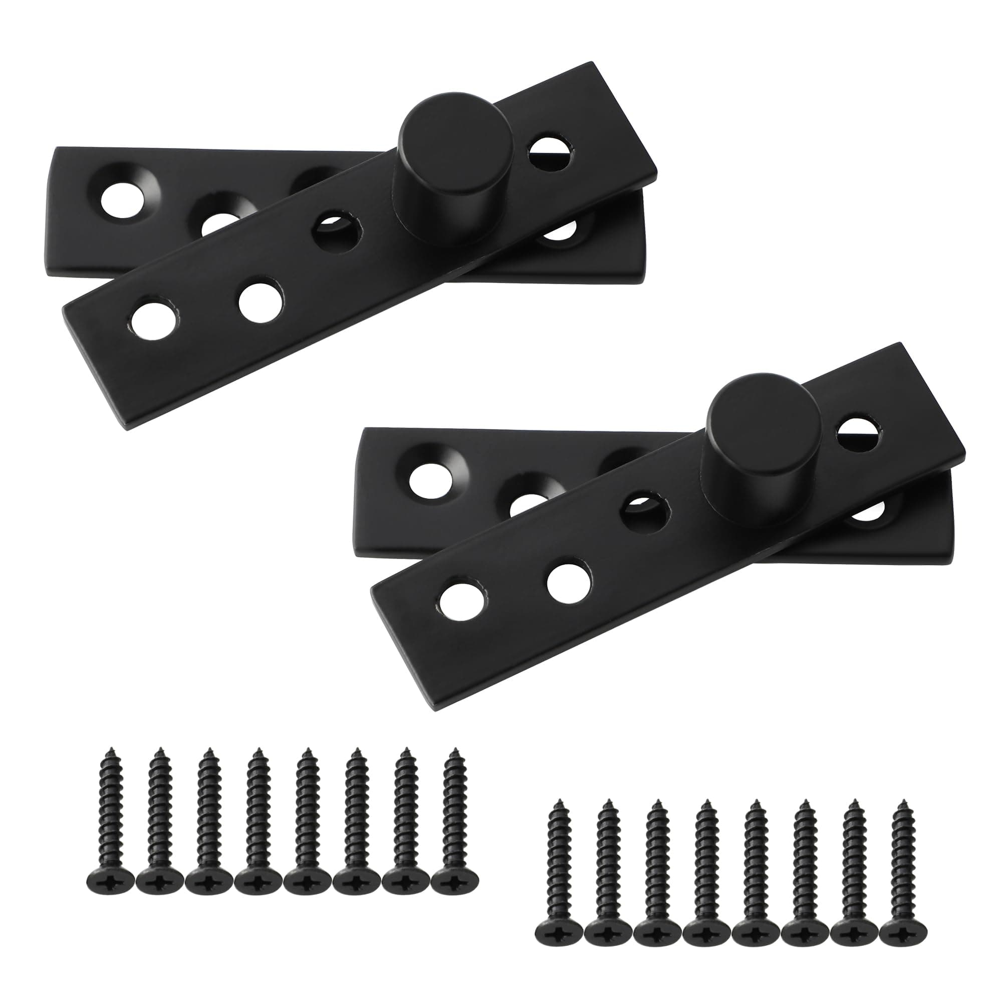 Alise 3'' Pivot Hinge Rotating Door Hinge 360 Degree Offset-Axes Rotation Hidden Door Hinges Concealing Hinges Up Down Shaft Heavy Duty Stainless Steel Door Hardware,Black Finish,Pack of 2