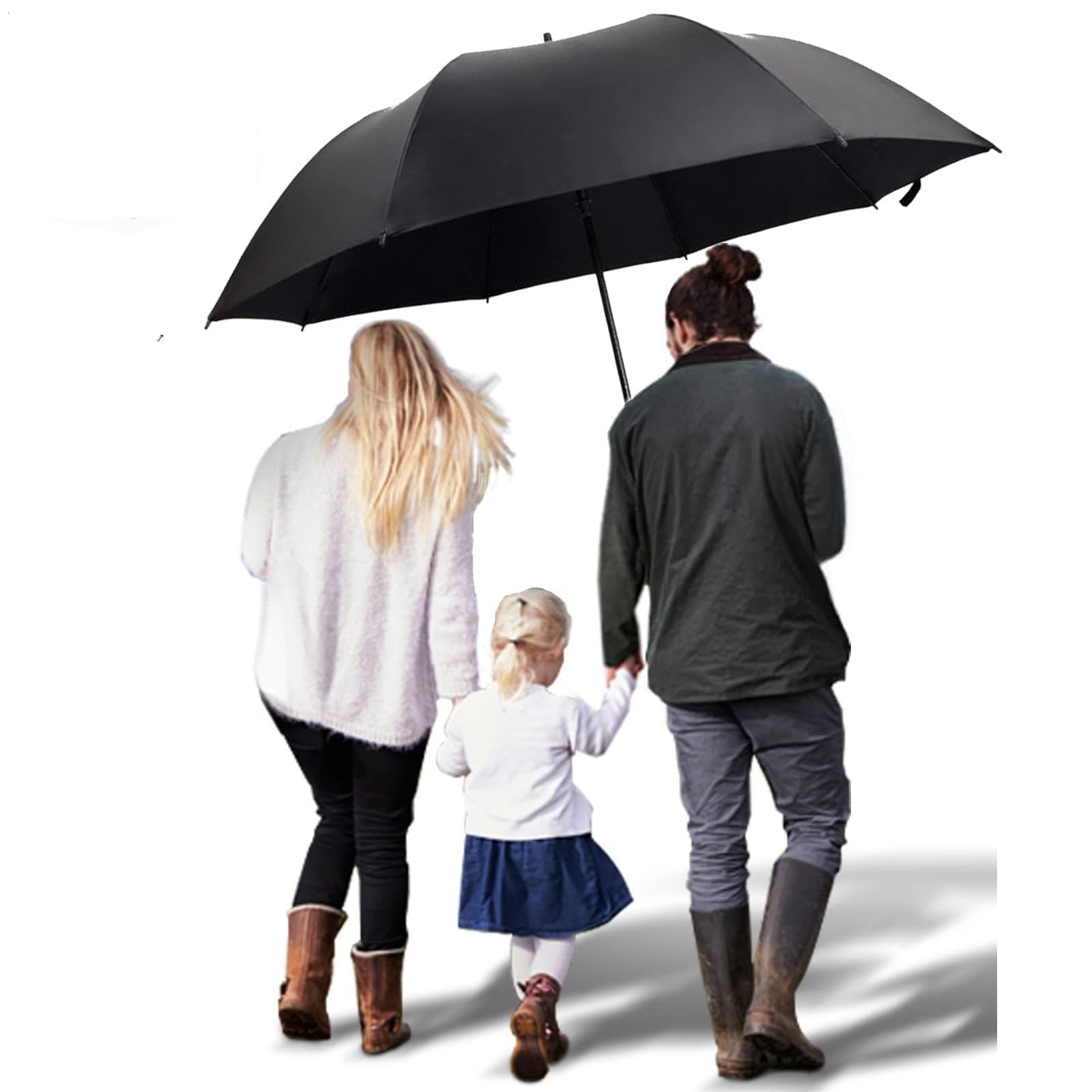 Big Umbrella Large Golf Umbrella 60 Inch Automatic Open Extra Large Windproof Umbrella Waterproof Sun Rain Protection Stick Umbrellas Teflon Rain Repellant