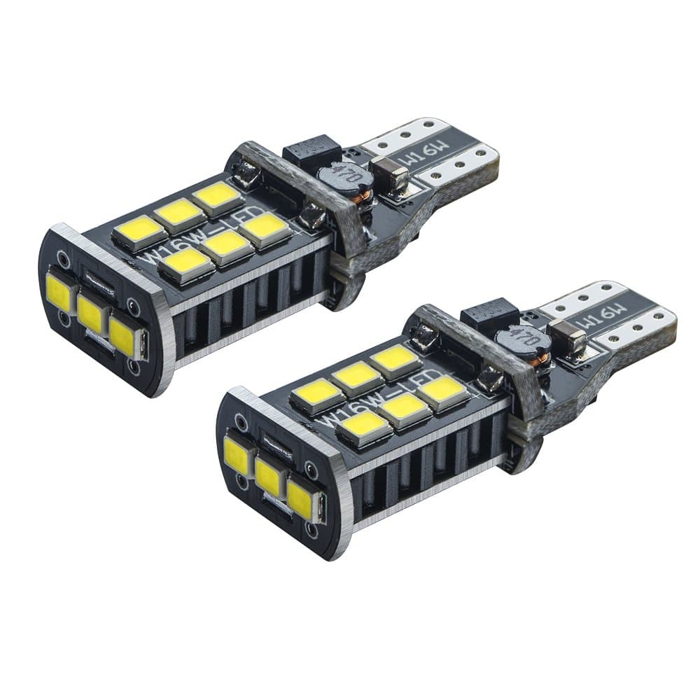 Rayhoo High Power 2835 15-SMD Extremely Bright Error Free 921 912 PX Chipsets 800 lumens W16W LED Bulbs For Backup Reverse Lights, Xenon White (Pack of 2)