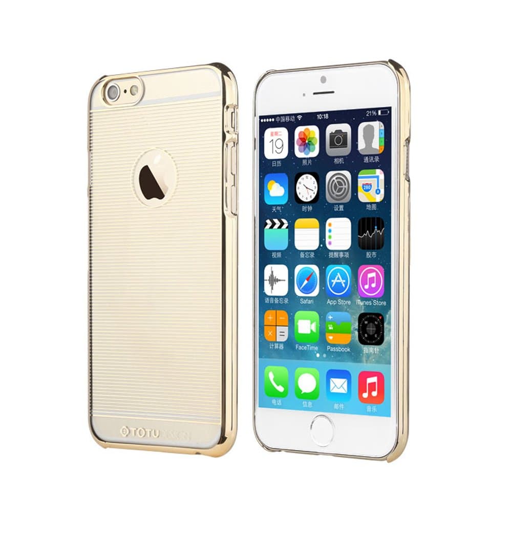 Slim Hybrid Bumper Case Clear Hard Case for iPhone 6 Plus 5.5" (Gold QF)