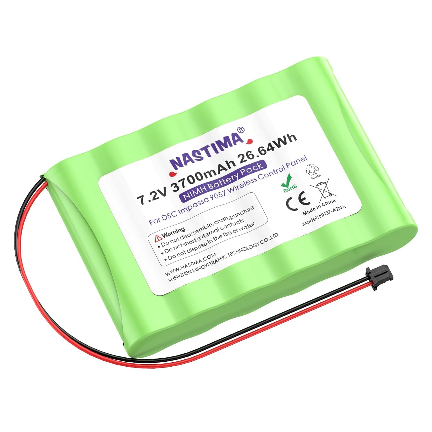 NASTIMA 7.2V 3700mAh Replacement Battery for DSC IMPASSAS 9057, 6PH-H-4/3A3600-S-D22, 7.2V Rechargeable Ni-MH Battery Pack