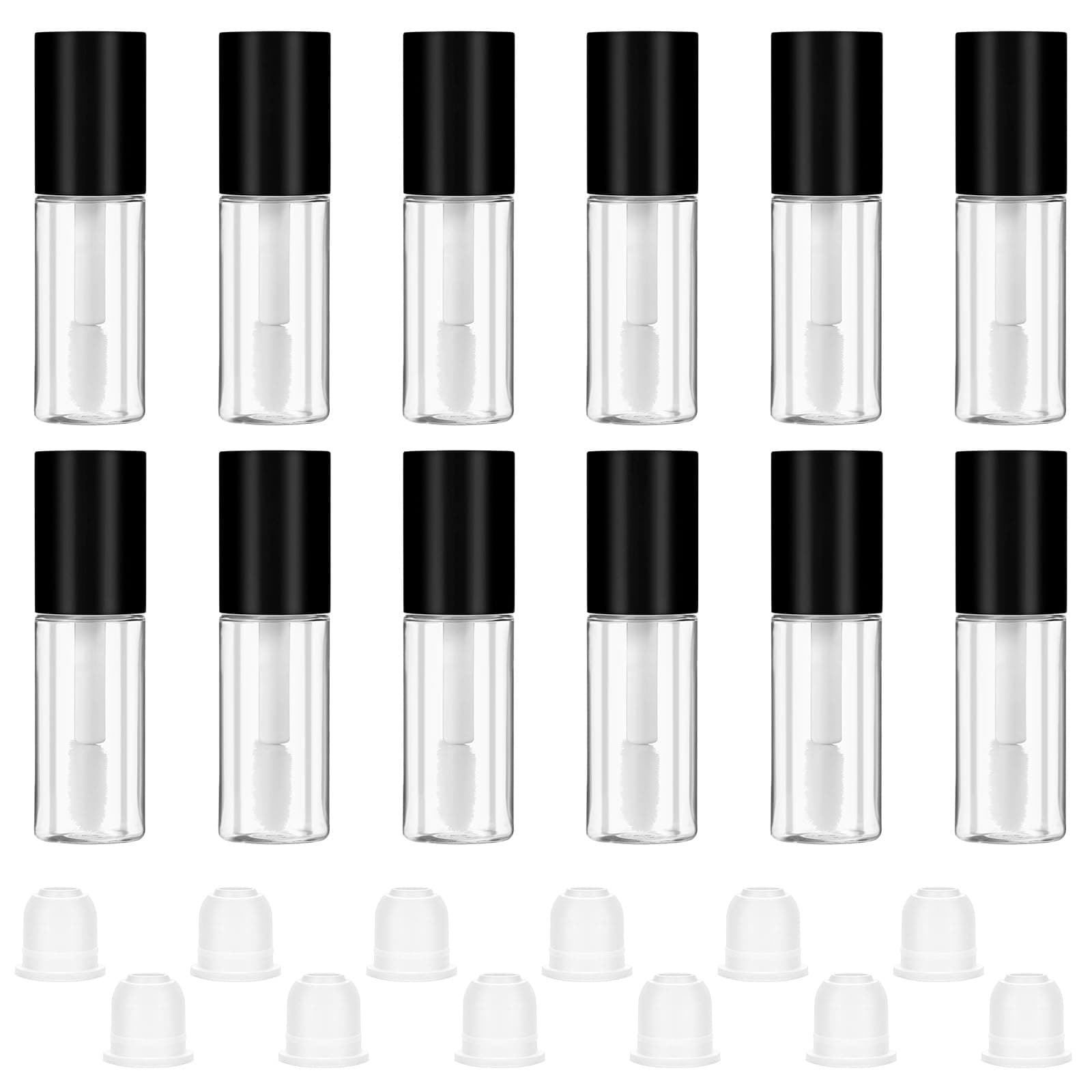 oruola 12pcs Lipgloss Containers Empty, 3ml Empty Lip Gloss Tubes with Wand, Mini Lip Gloss Tubes for Lipstick Samples Balms Lips Making, Lips Oil DIY