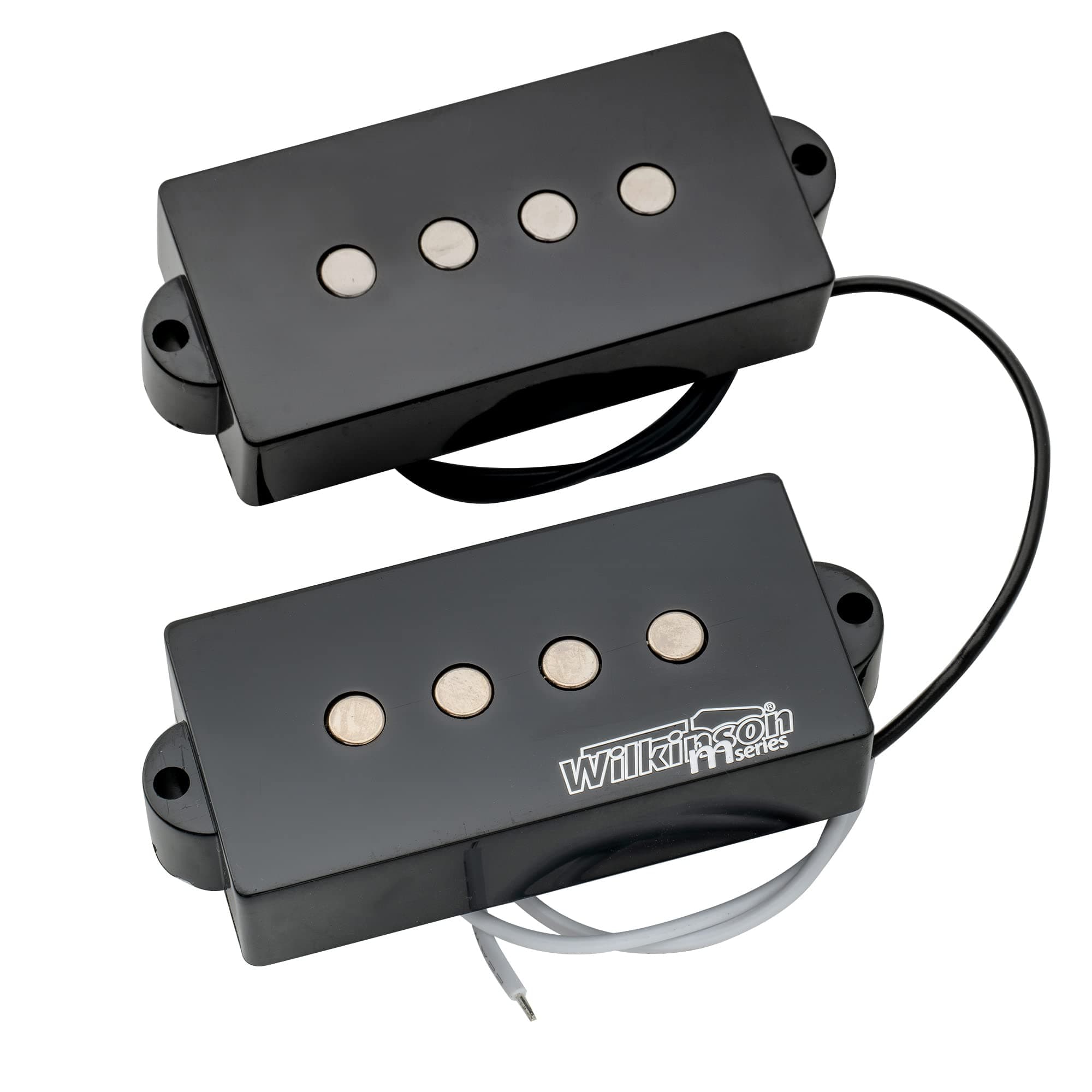 Musiclily Wilkinson WOPB Vari Gauss Ceramic 4-String Precision Bass Humbucker Pickups Set for PB Style Electric Bass, Black