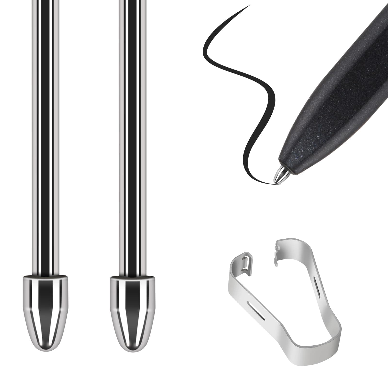 CoBak Pen Tips for Remarkable 2 Paper Tablet Marker Plus Stylus - Durable Titanium Alloy Metal Replacement Pen Tips/Nibs, with Tilt Support and Smooth Writing (2 Pack)