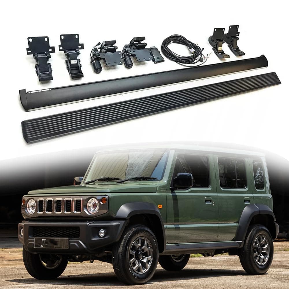 Deployable Electric Running Board Side Step Fits for Suzuki Jimny 4 Door 2024 2025 Aluminum Black Intelligent Anti-Pinch