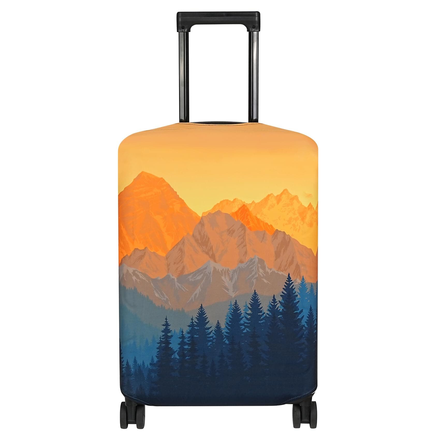 Explore Land Travel Luggage Cover Suitcase Protector Fits 27-30 Inch Case (Amber Mountains, L)