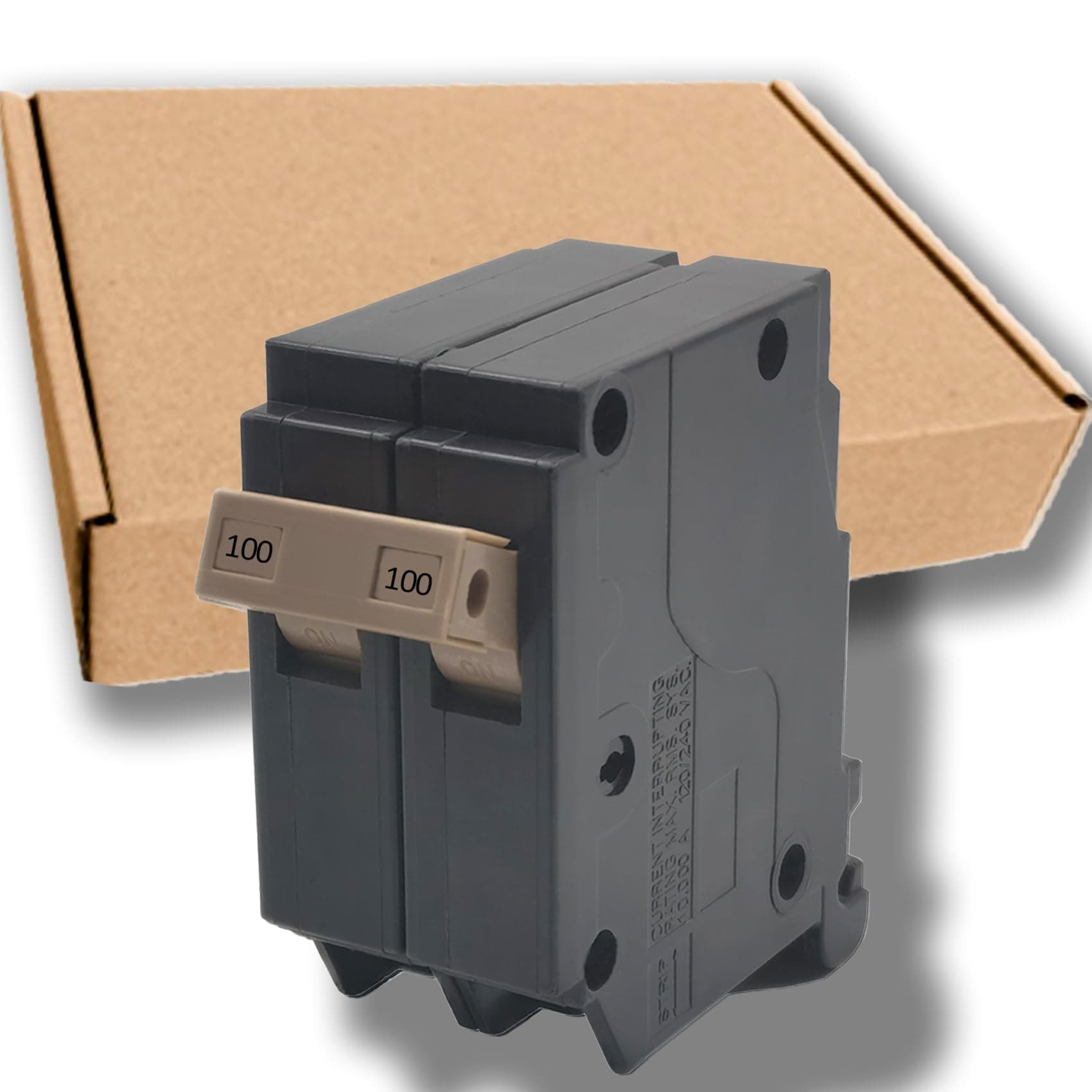 100 Amp 2-Pole Circuit Breaker, 3/4-Inch Plug-in Type Molded Case Circuit Breaker, Compatible with OEM Load Centers, 10KA 120/240V, Thermal Magnetic Protection, Genuine OEM-10 Years Warranty