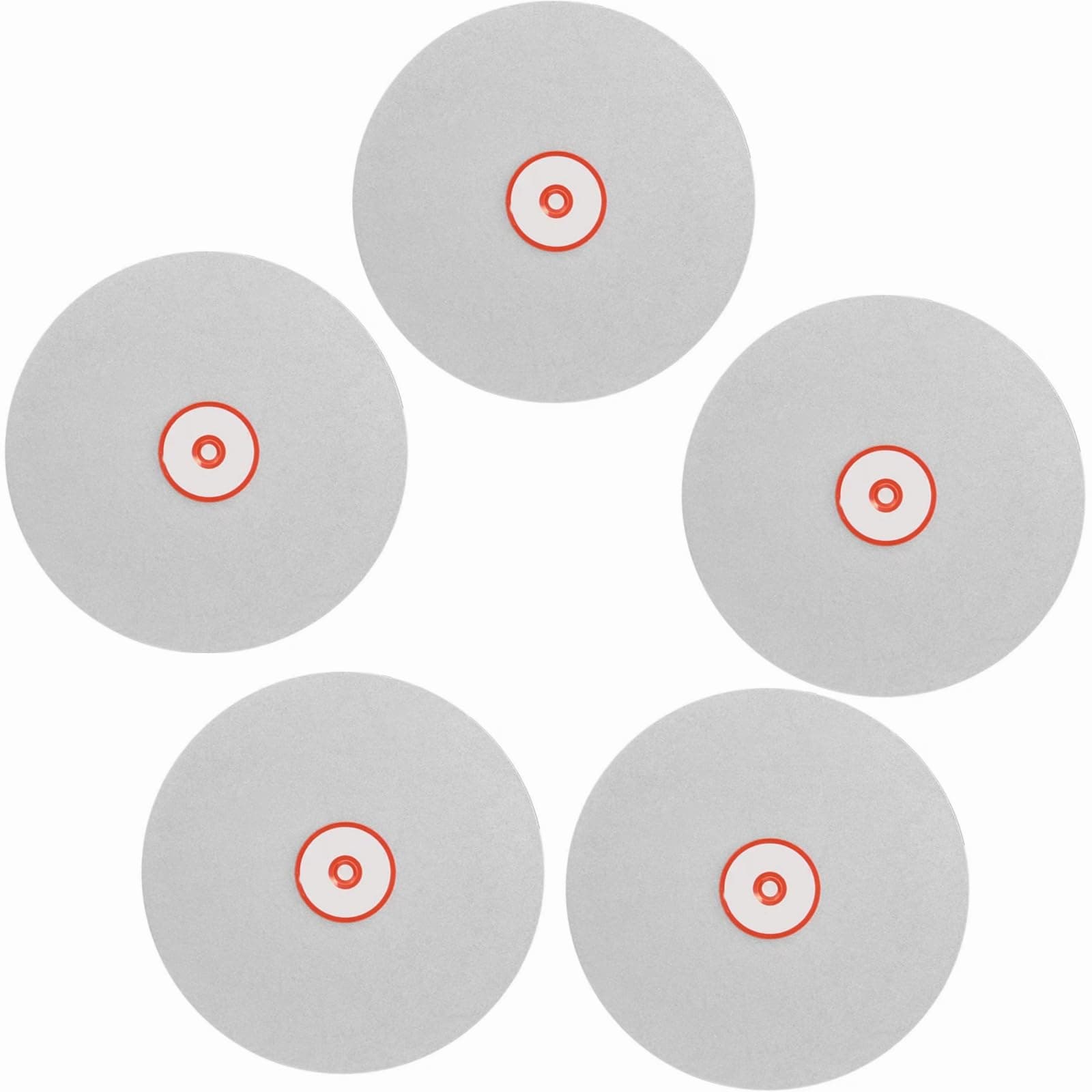 5PCS Diamond Polishing Disc Set 8" x 1/2", ENLAYER Diamond Flat Lap 80/400/800/1500/3000 Grit Wheel Lapping Grinding Disc Tool for Cutting or Sanding Stone and Glass