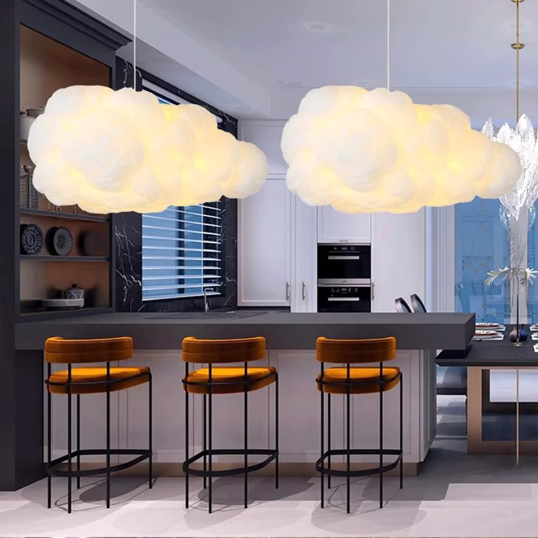 Creative 3D PVC Cotton Cloud Lampshade Chandelier Ceiling Light for Dining Room, Living Room, Shopping Mall