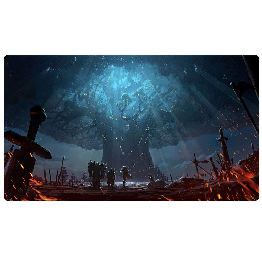 TEMOR Professional Gaming Mouse Pad, Custom Design Stitched Edges Waterproof Non-Slip Rubber Base Mousepad Great for Laptop, Computer & PC(90x40 worldtree010)