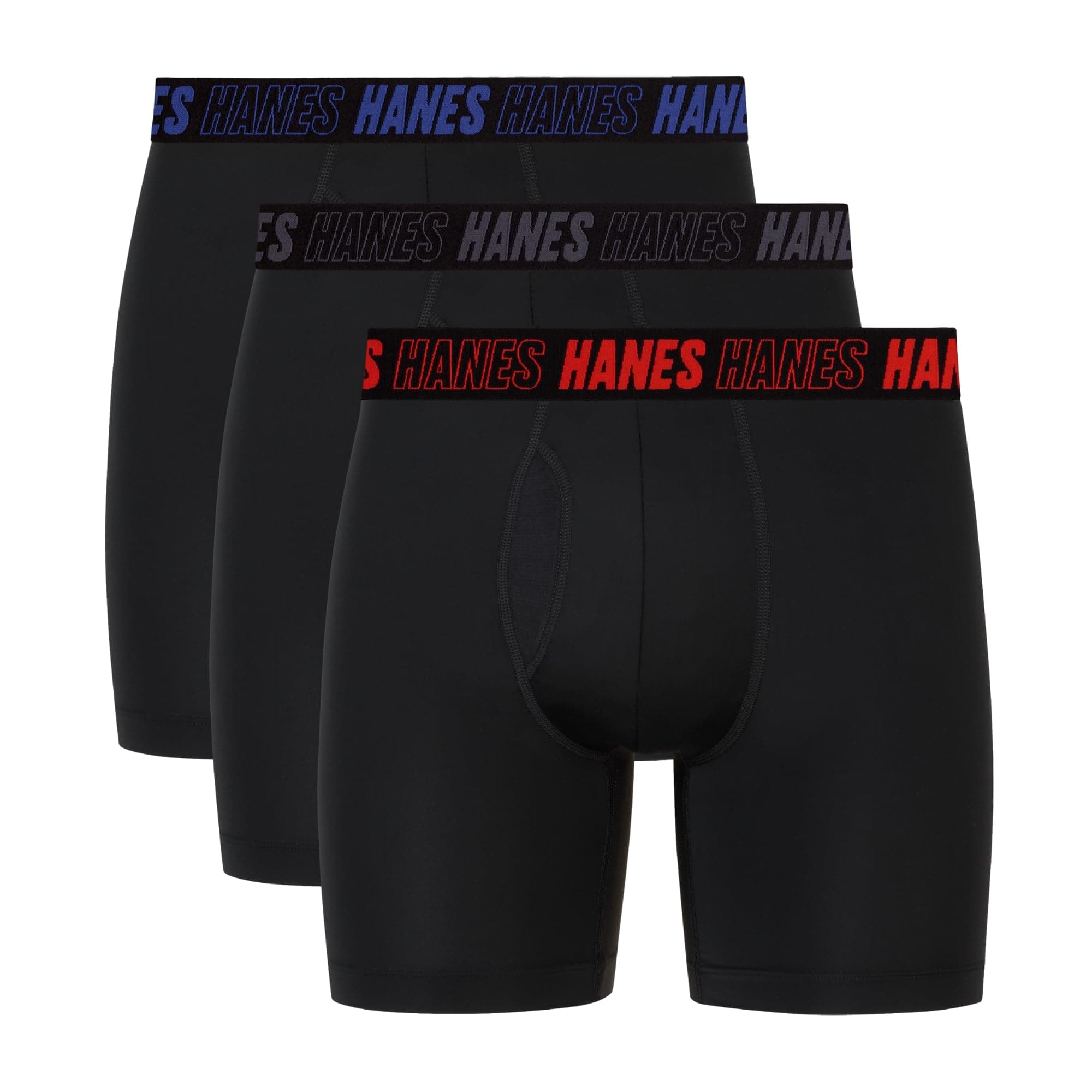 Men's Moves Performance Boxer Brief, Total Support Pouch, Regular, Trunk, and Long Leg, 3-pack