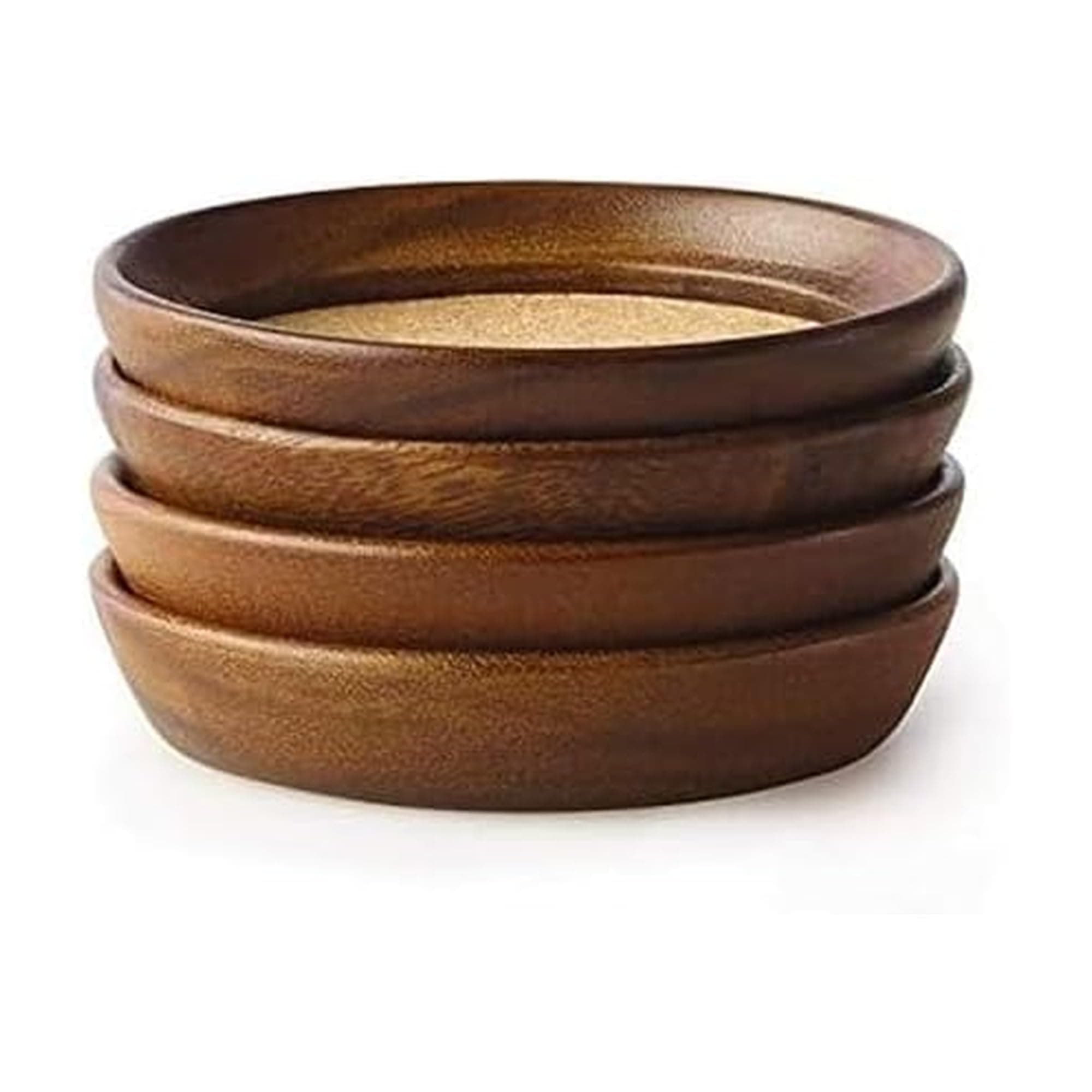 4 Piece Set, Natural Acacia Wood and Cork Stackable Coasters, Set of 4