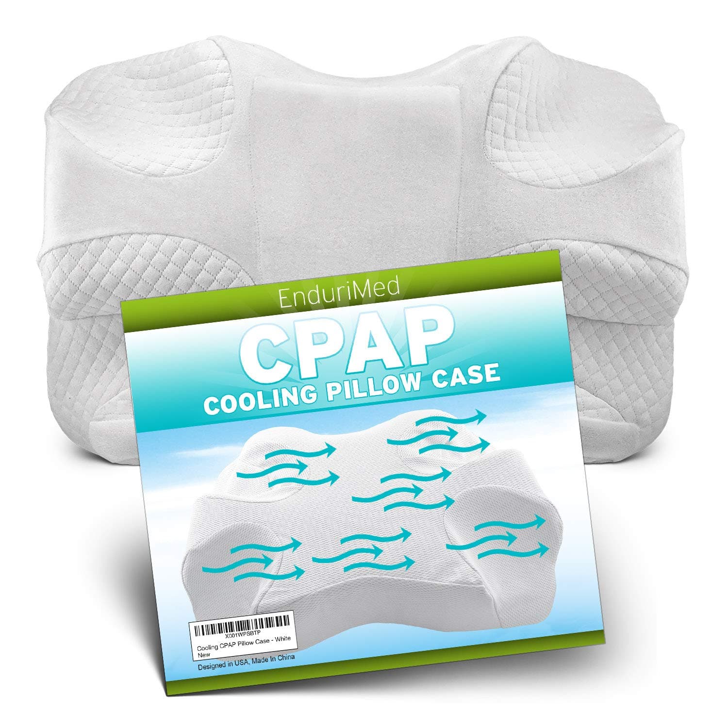 CPAP Pillow w/Extra Cooling Mesh Pillow Case (White) - Memory Foam Contour Design Reduces Face & Nasal Mask Pressure - 2 Head & Neck Rests for Max Comfort