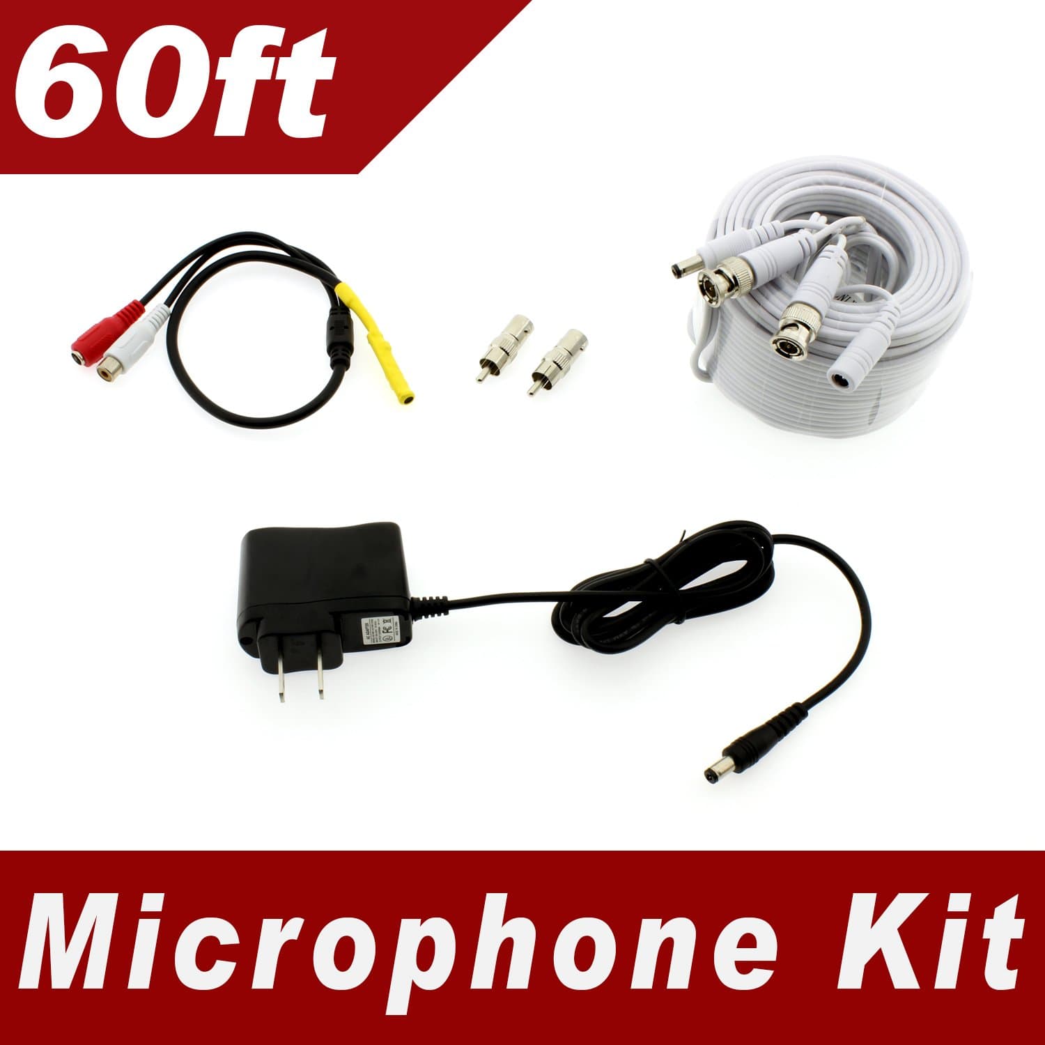 [60ft] Premium Microphone kit for HD EZVIZ BNCSYSTEM