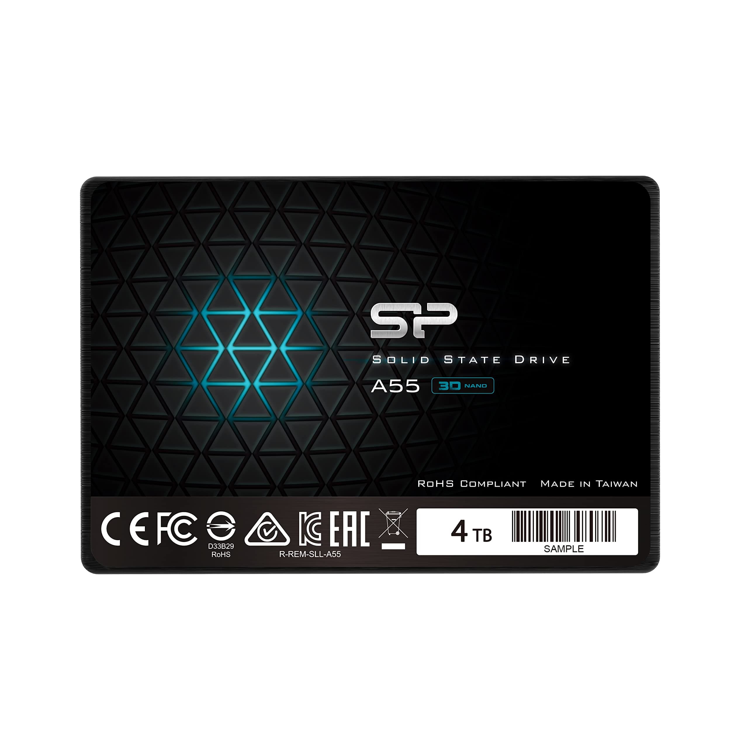 Silicon Power 4TB SSD 3D NAND A55 SLC Cache Performance Boost SATA III 2.5" 7mm (0.28") Internal Solid State Drive (SP004TBSS3A55S25)