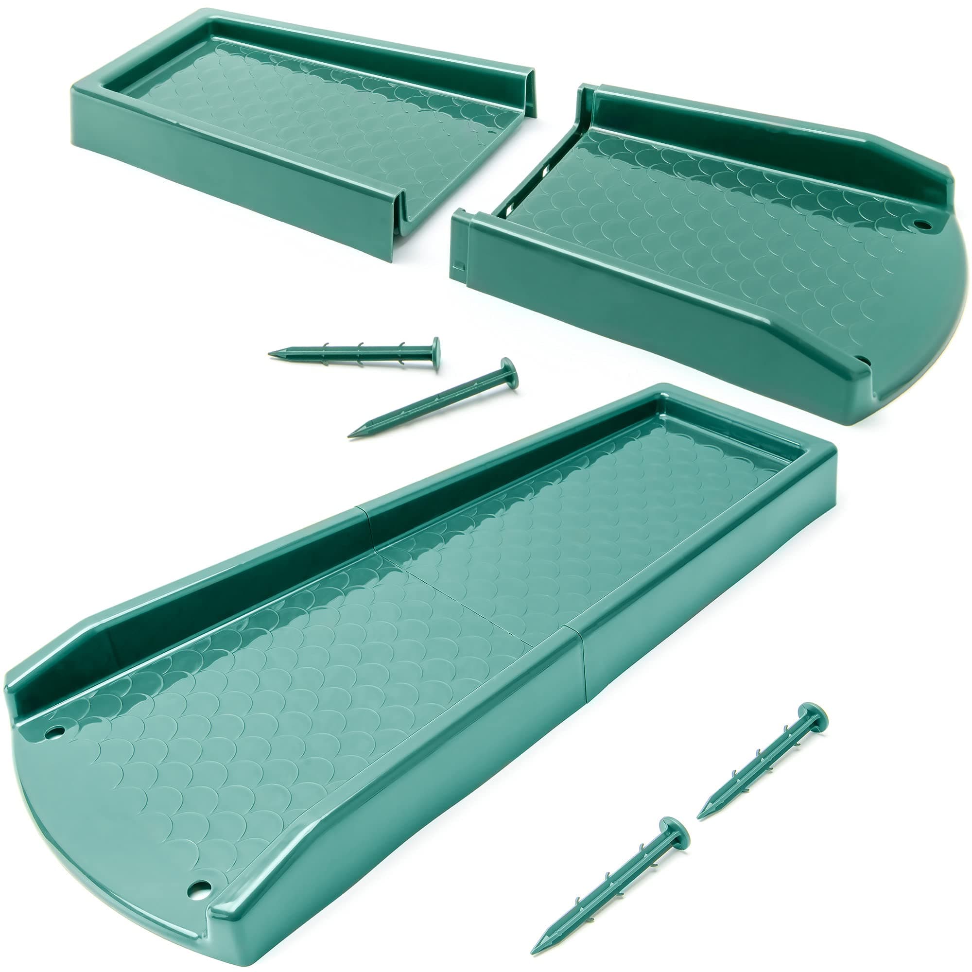 HomeBuddy 2 Pack Rain Gutter Downspout Extension - 24 Inches Gutter Drain Diverter from Recycled Plastic. Water Drain Gutter Downspout Splash Blocks - Screws Included