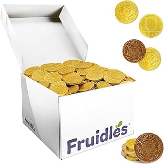 Milk Chocolate Coins, Gold Half Dollar Coins, Made with Premium Belgian Chocolate, Nut Free, Non-GMO, Kosher Dairy (1820-Pack)