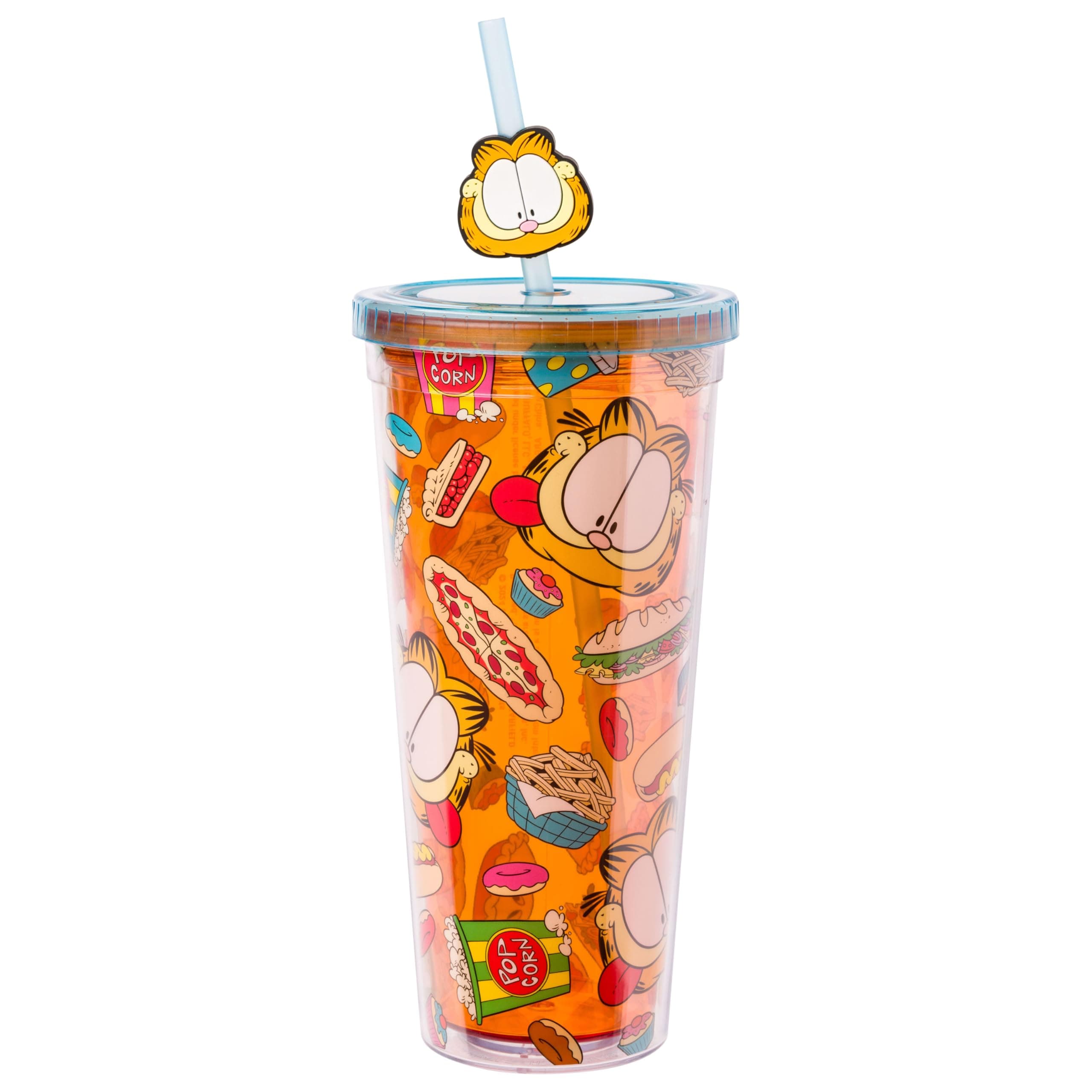 Garfield Junk Food Pattern 24oz Plastic Cold Cup with Lid