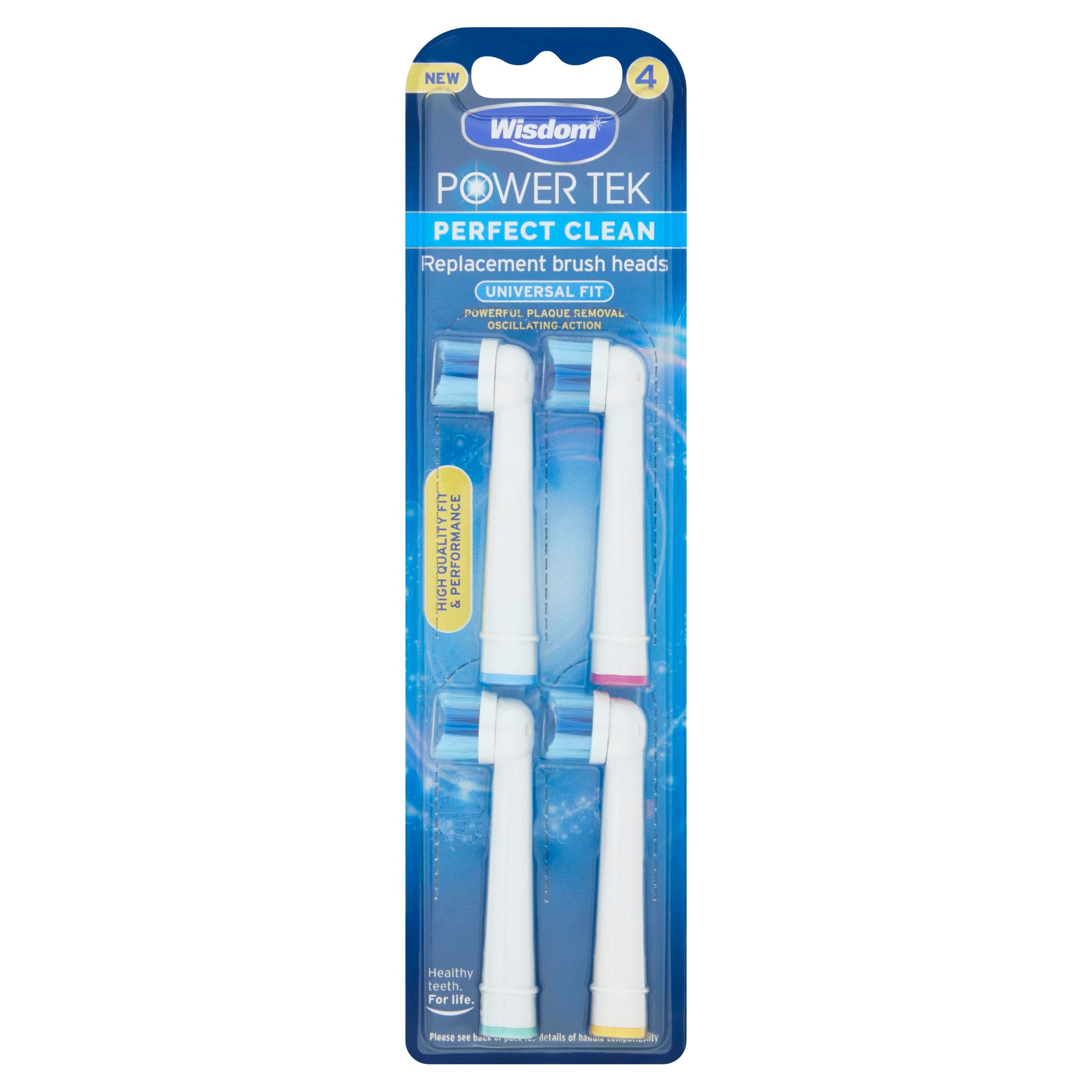 Power Tek Toothbrush Replacement Heads Pack of 4