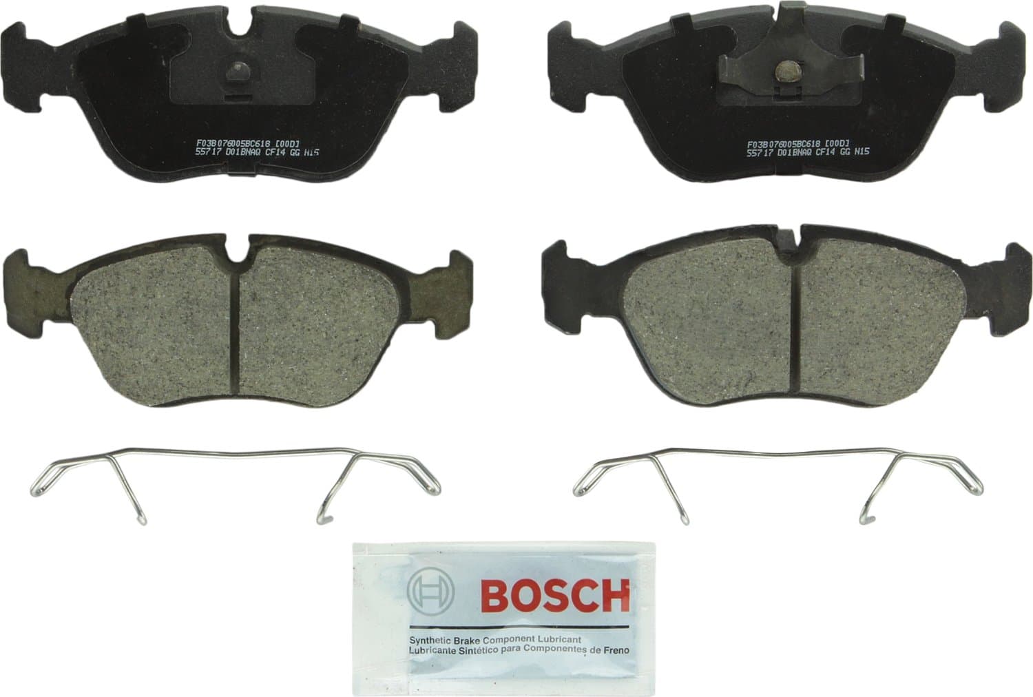BOSCH BC618 QuietCast Premium Ceramic Disc Brake Pad Set - Compatible with Select Volvo 850, S70, V70; FRONT