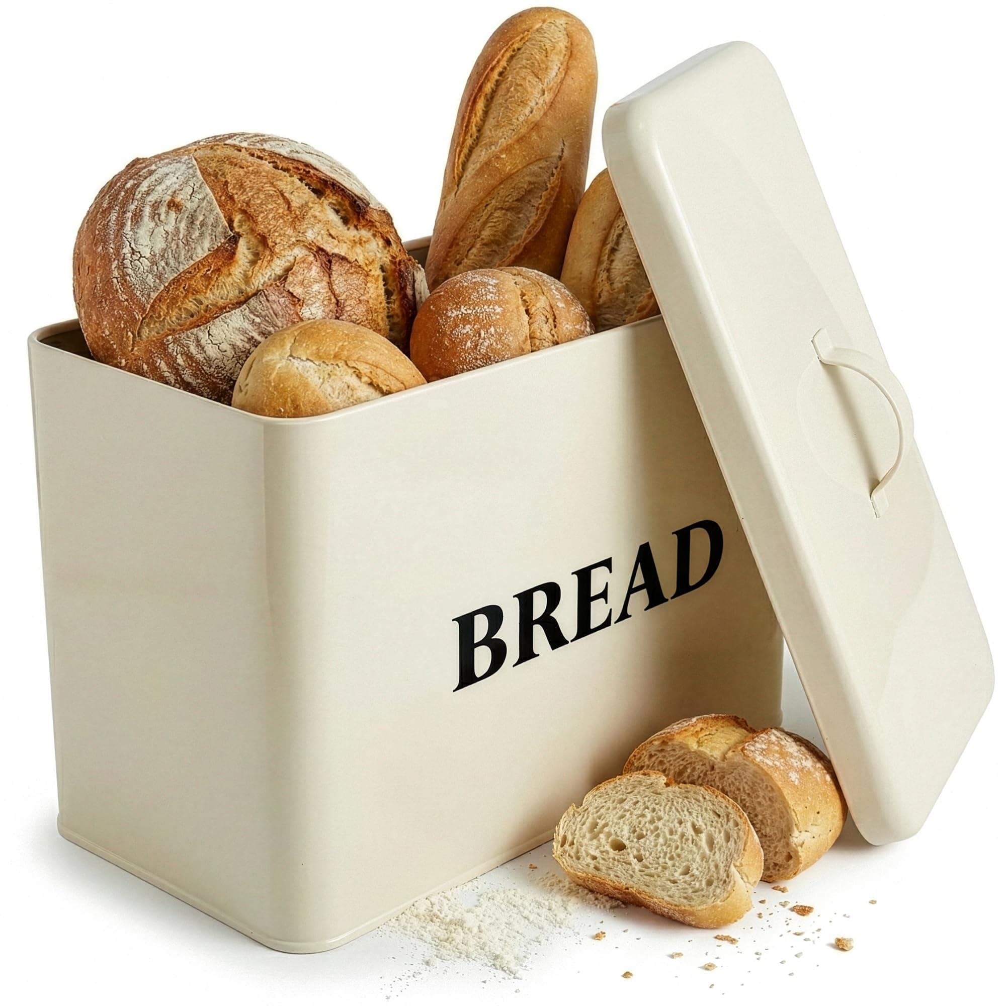 Retro Bread Bin – Large Bread Box for Kitchen Countertop, Vintage Metal Bread Storage with Lid – Stylish, Durable, and Spacious Bread Keeper to Keep Your Loaves, Buns & Pastries Fresh