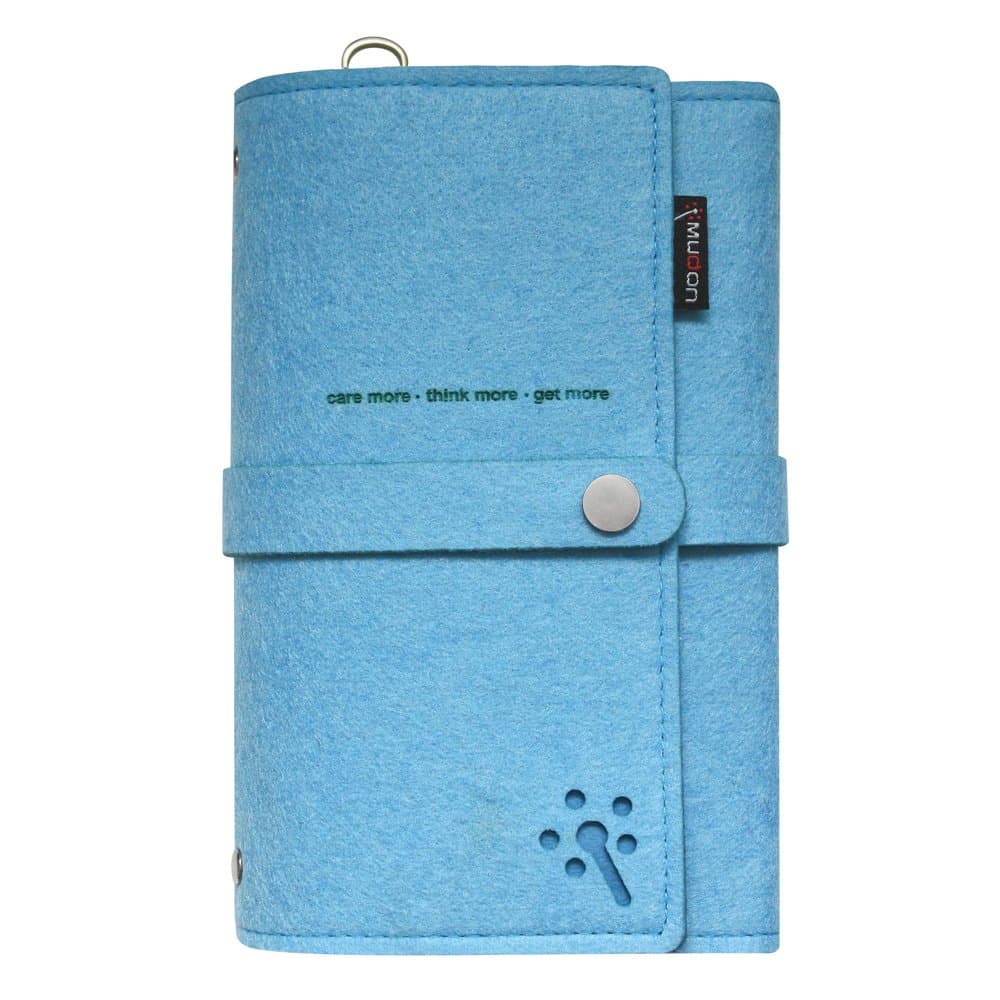 Mudon Pure Series Multifunctional Business Notebook, Foldable, Felt, A6, 80 Pages (Blue)