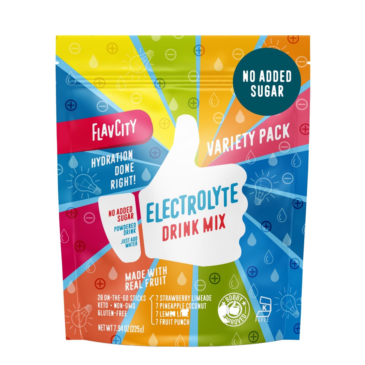 Electrolytes Powder Packets - 28 Hydration Packets, Variety Pack - No Added Sugar - Hydration Powder with Real Fruit & Unrefined Sea Salt - Keto & Gluten-Free (28 Stick Packs)