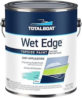 Wet Edge Topside Marine Paint Premium Polyurethane Coating for Boats, RVs, Exterior Trim, Fiberglass, Metal, and Wood (Sea Foam, Gallon)